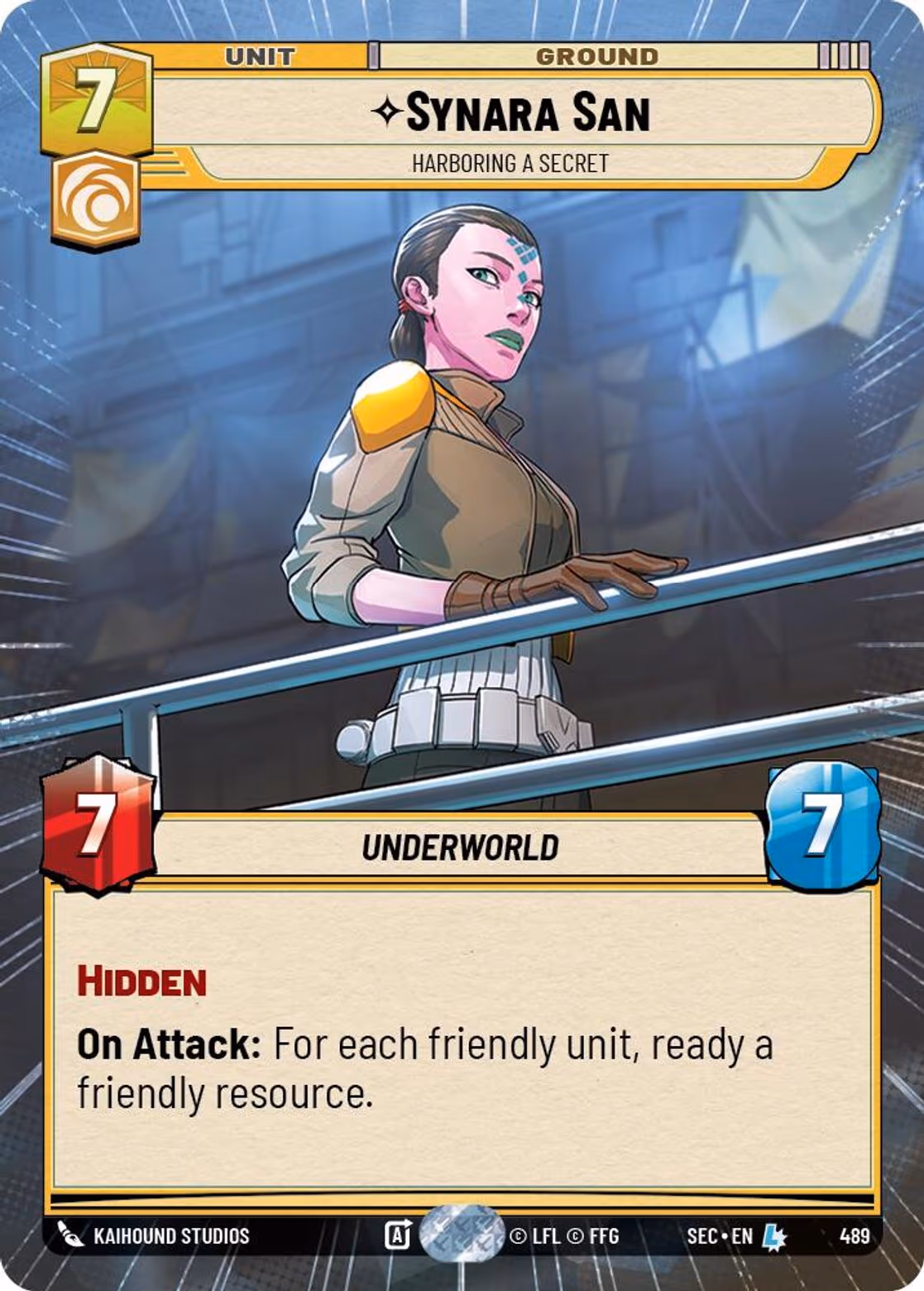 Synara San - Harboring a Secret SEC-489 Hyperspace Star Wars Unlimited card