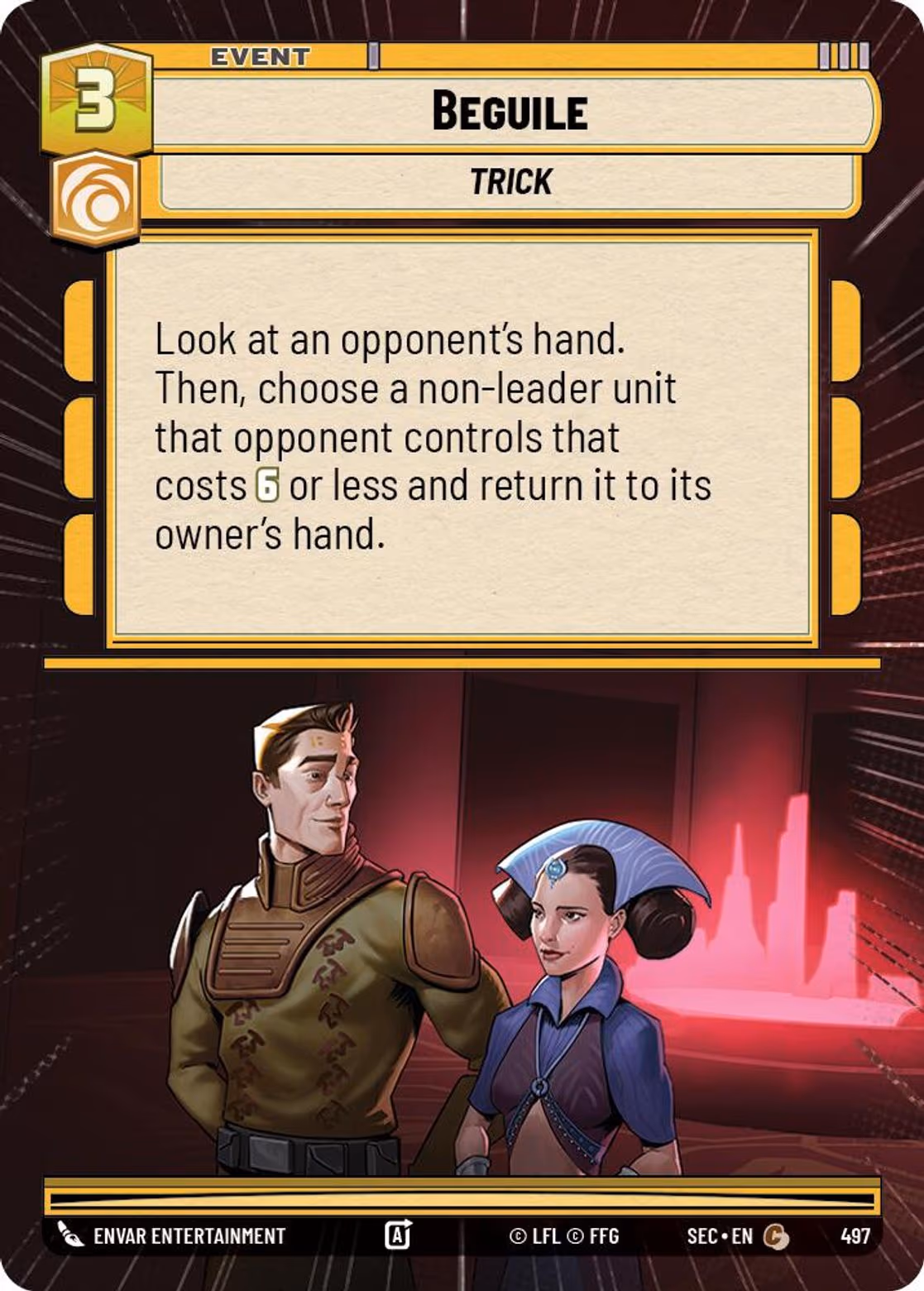 Beguile SEC-497 Hyperspace Star Wars Unlimited card