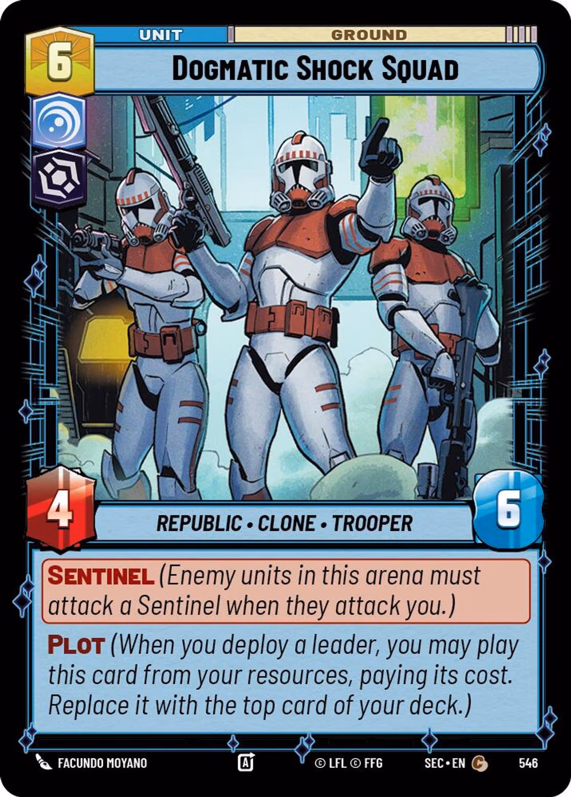 Dogmatic Shock Squad SEC-546 Foil Star Wars Unlimited card
