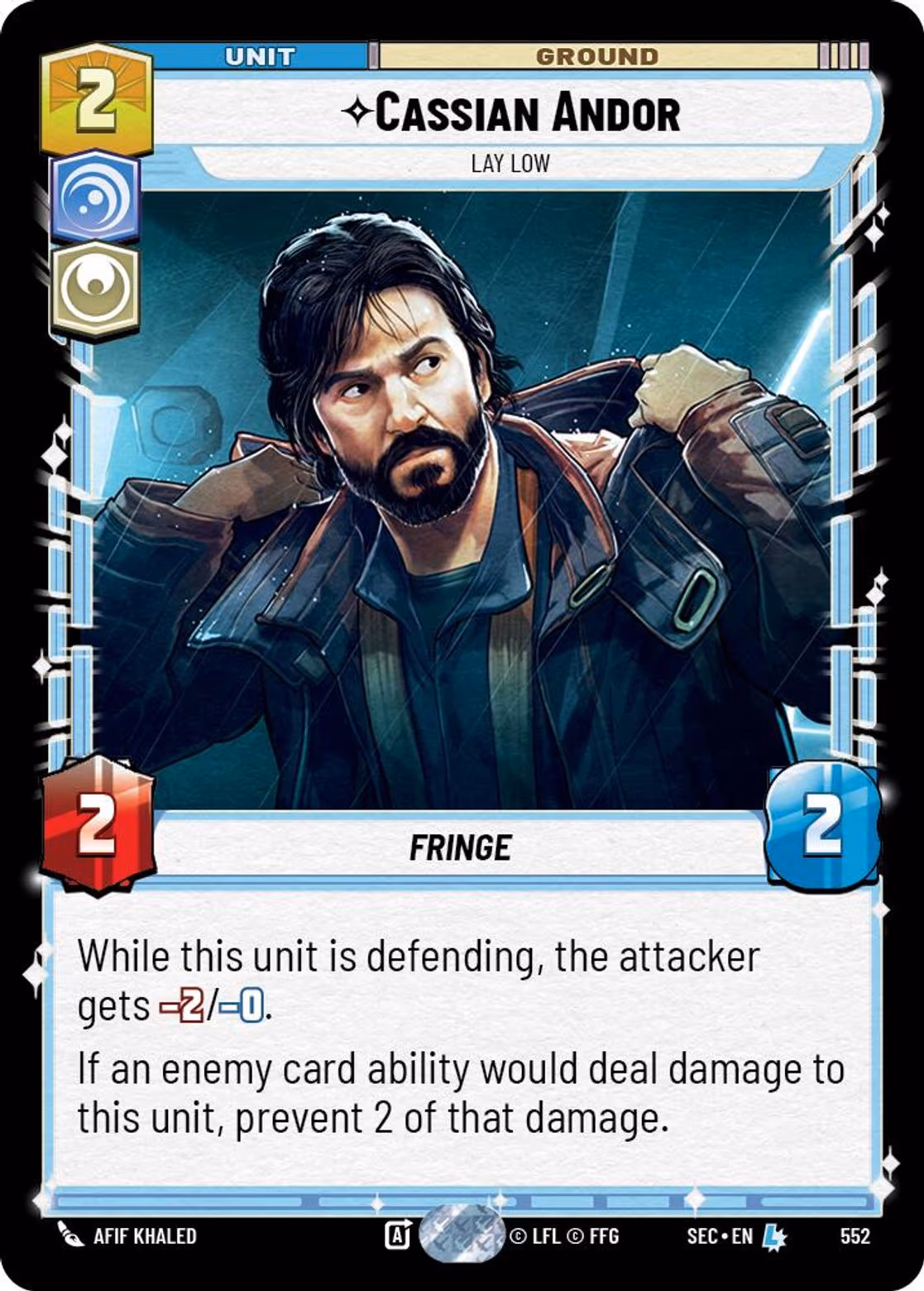 Cassian Andor - Lay Low SEC-552 Foil Star Wars Unlimited card