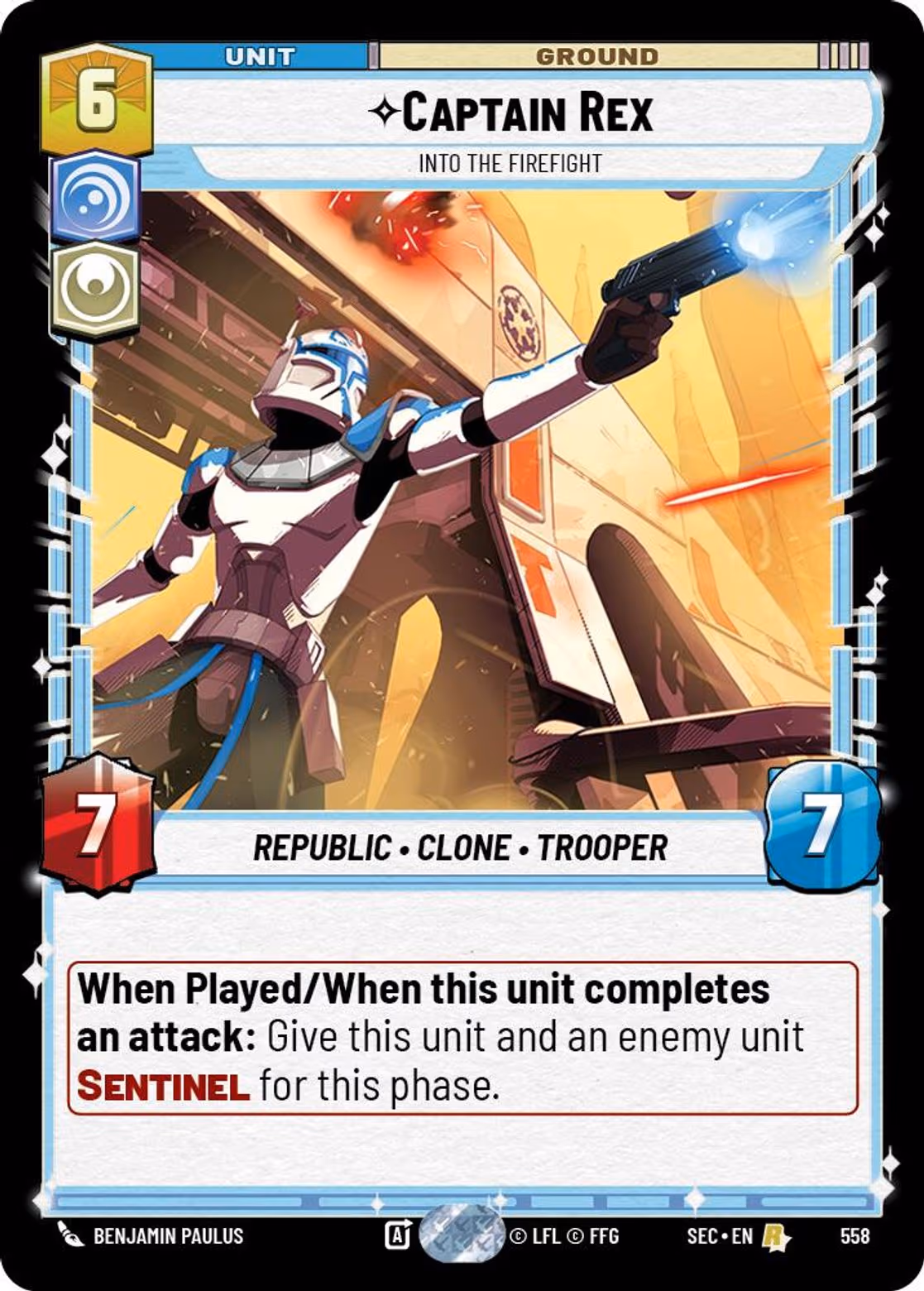 Captain Rex - Into the Firefight SEC-558 Foil Star Wars Unlimited card