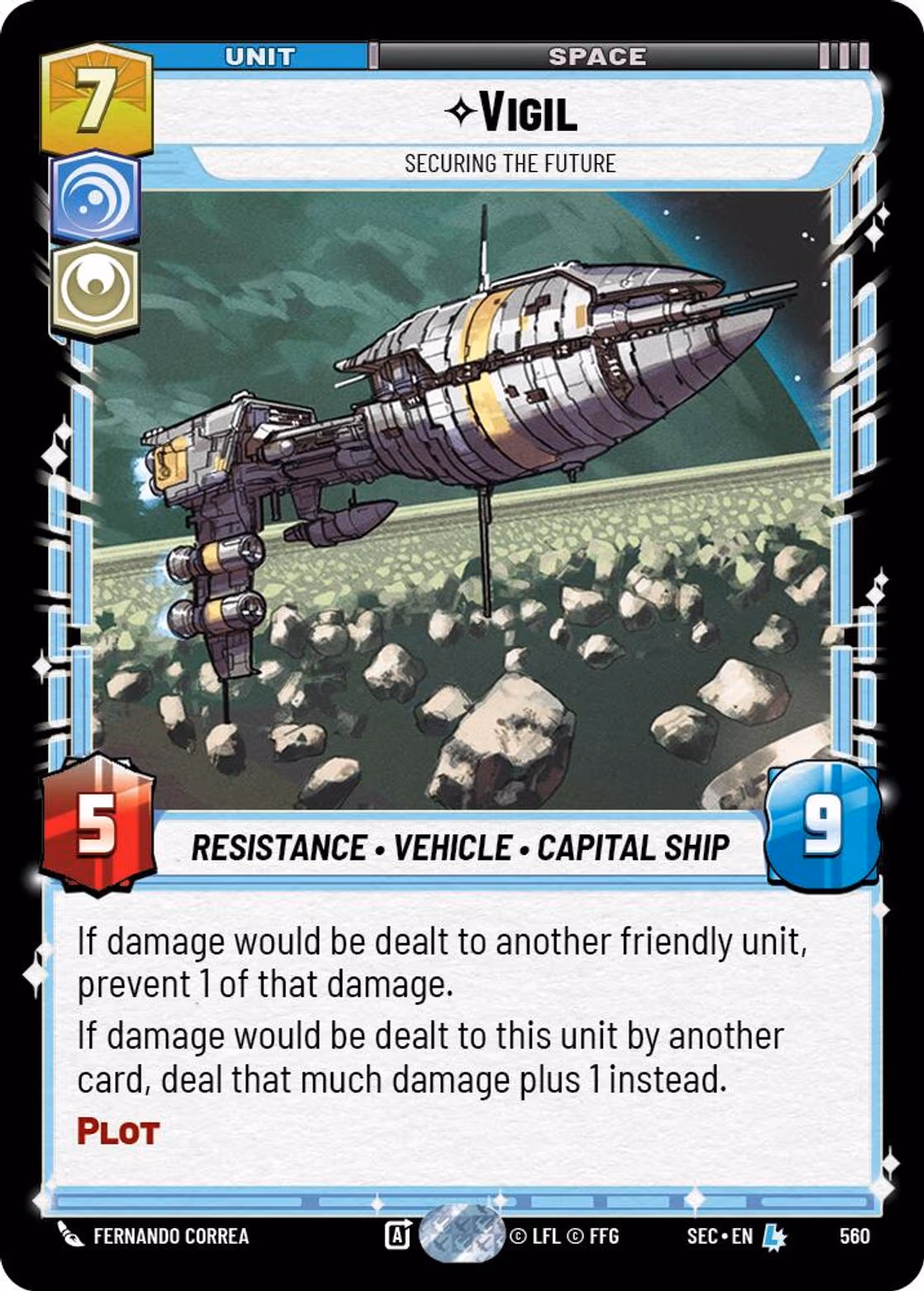 Vigil - Securing the Future SEC-560 Foil Star Wars Unlimited card