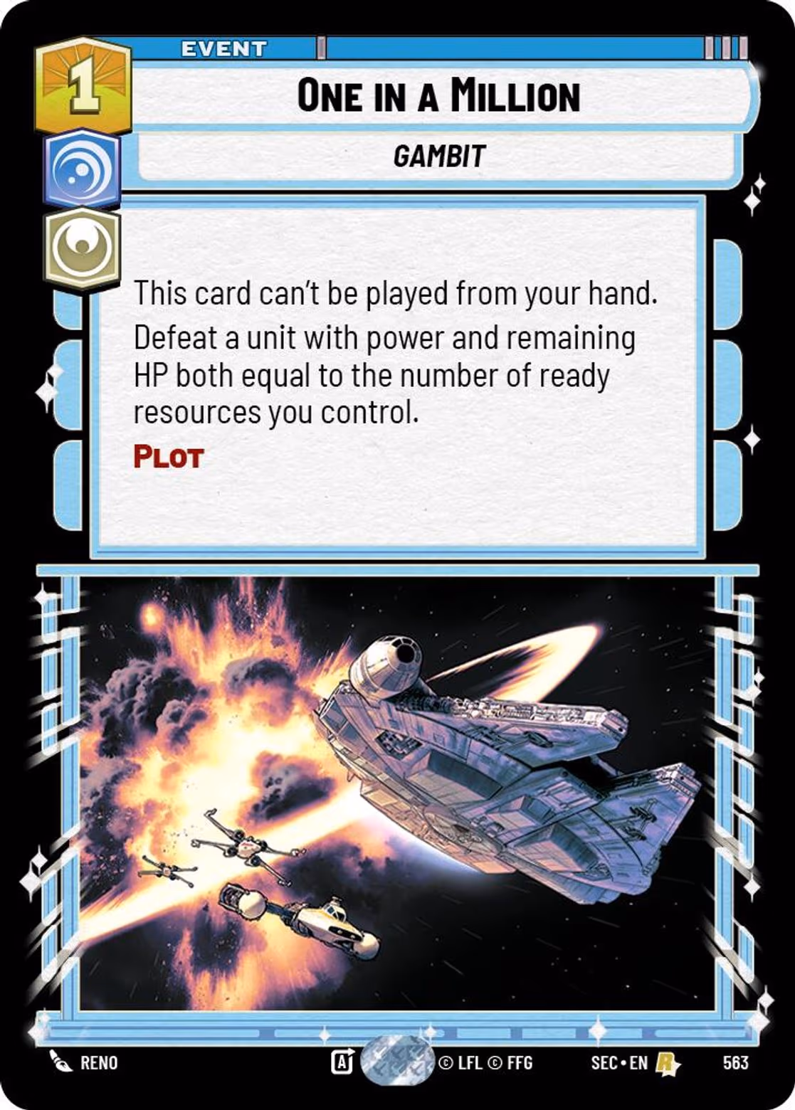 One in a Million SEC-563 Foil Star Wars Unlimited card