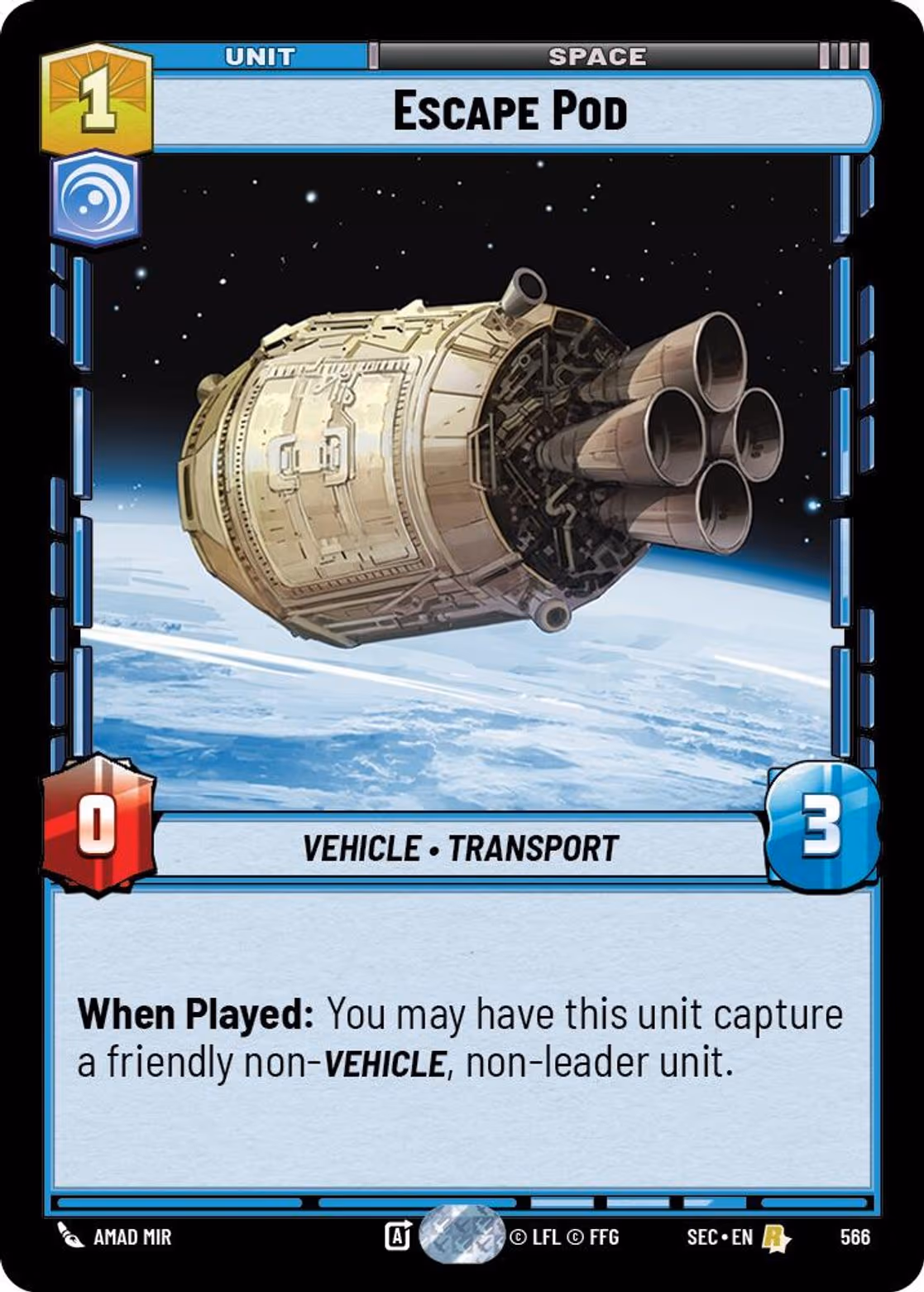 Escape Pod SEC-566 Foil Star Wars Unlimited card