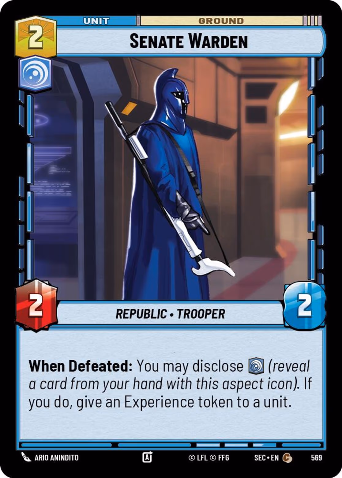 Senate Warden SEC-569 Foil Star Wars Unlimited card