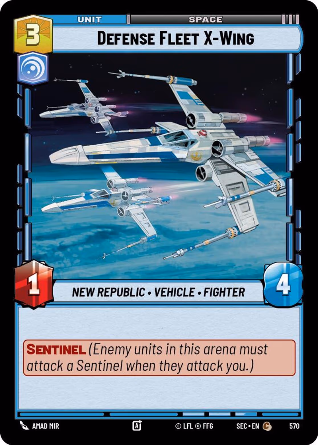 Defense Fleet X-Wing SEC-570 Foil Star Wars Unlimited card