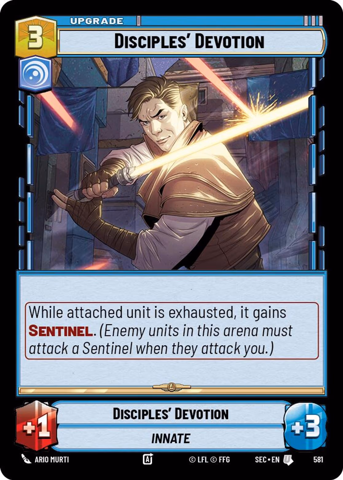 Disciples' Devotion SEC-581 Foil Star Wars Unlimited card