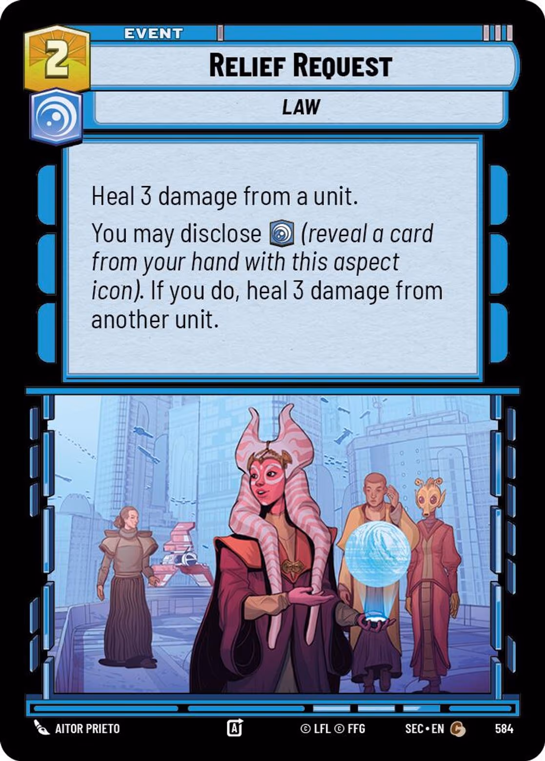 Relief Request SEC-584 Foil Star Wars Unlimited card