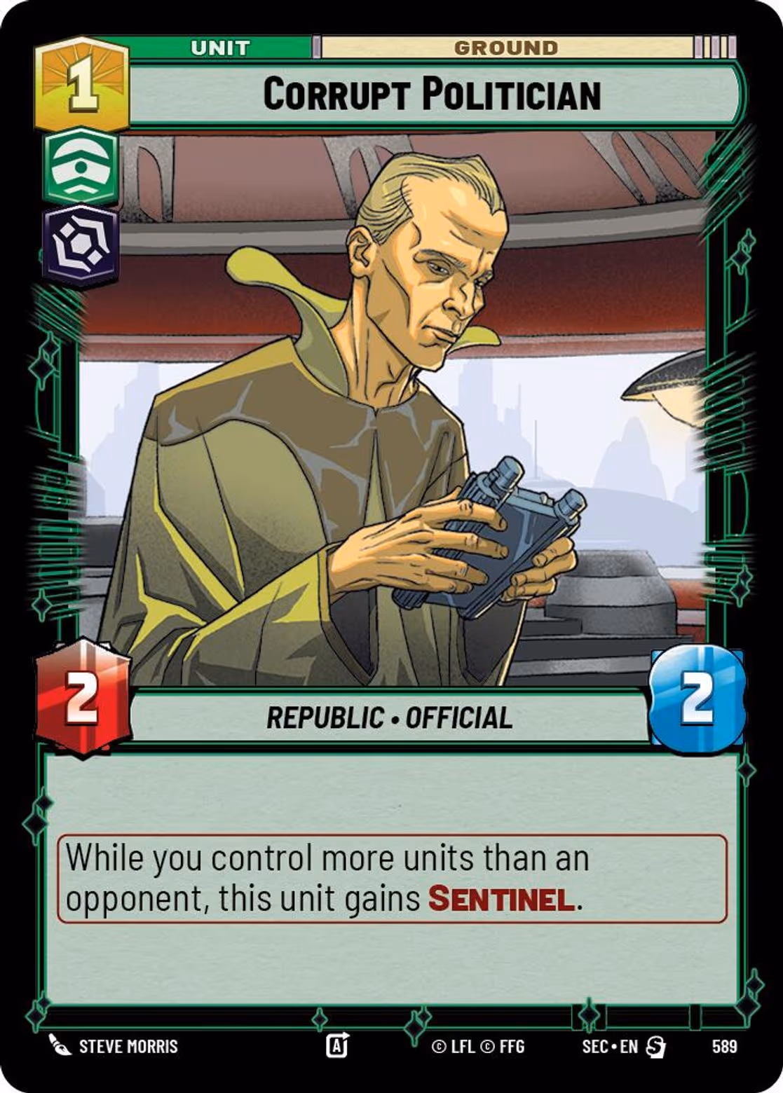 Corrupt Politician SEC-589 Foil Star Wars Unlimited card