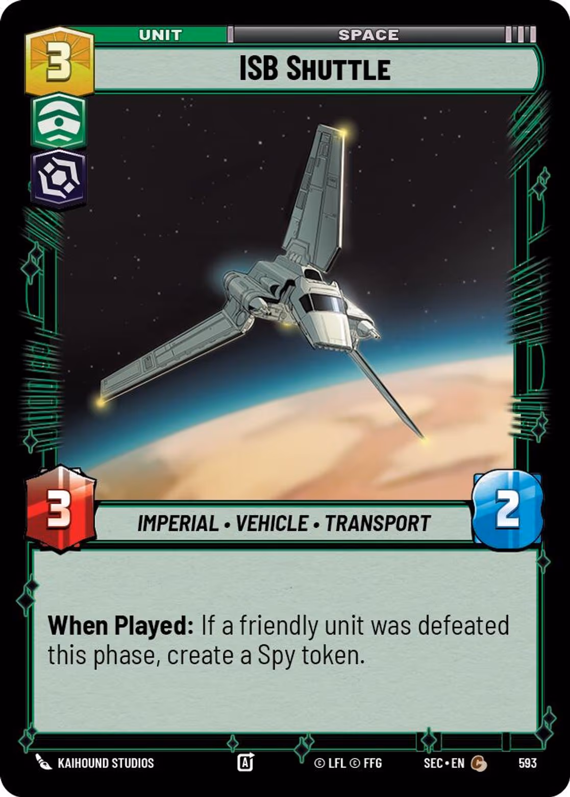 ISB Shuttle SEC-593 Foil Star Wars Unlimited card