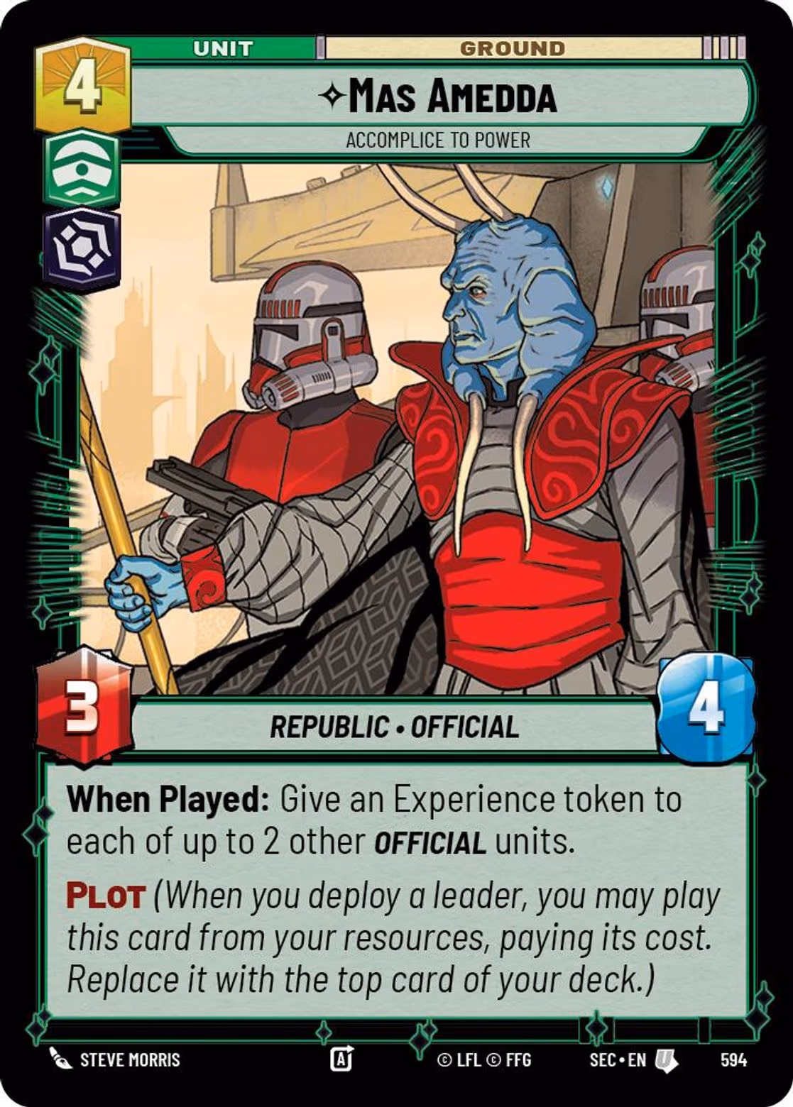 Mas Amedda - Accomplice to Power SEC-594 Foil Star Wars Unlimited card