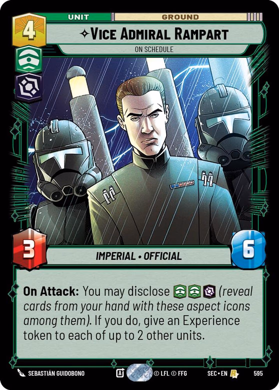 Vice Admiral Rampart - On Schedule SEC-595 Foil Star Wars Unlimited card