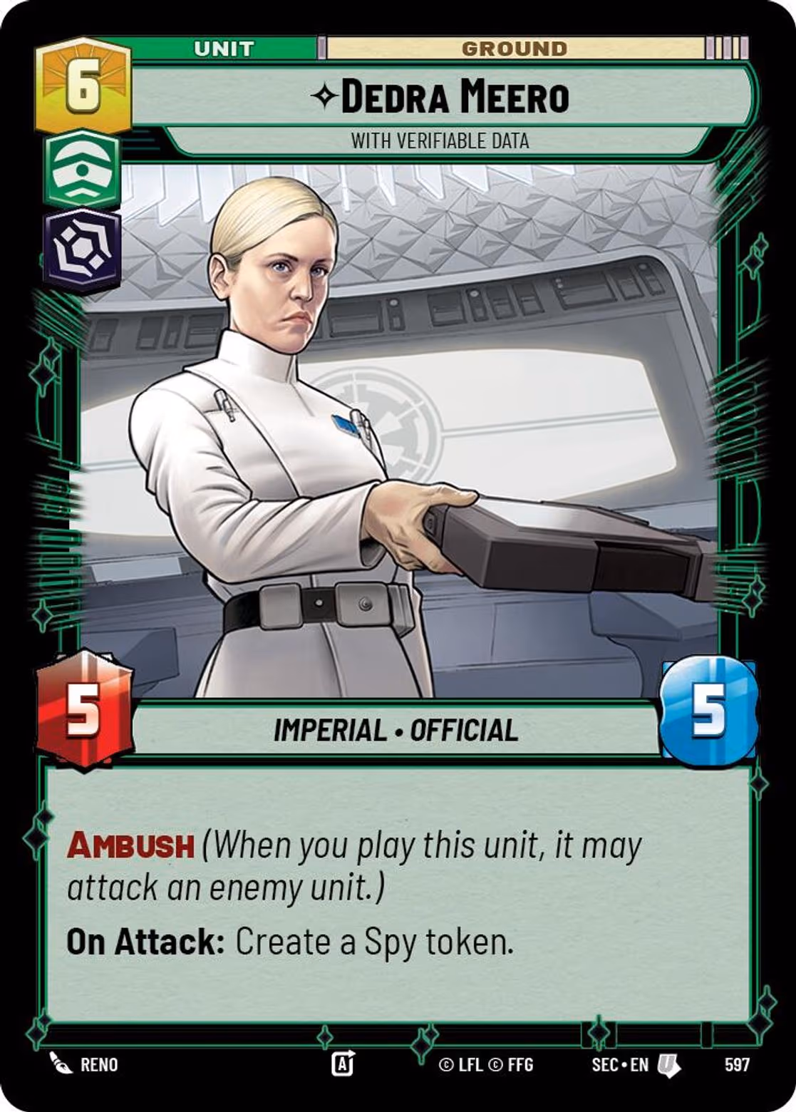 Dedra Meero - With Verifiable Data SEC-597 Foil Star Wars Unlimited card