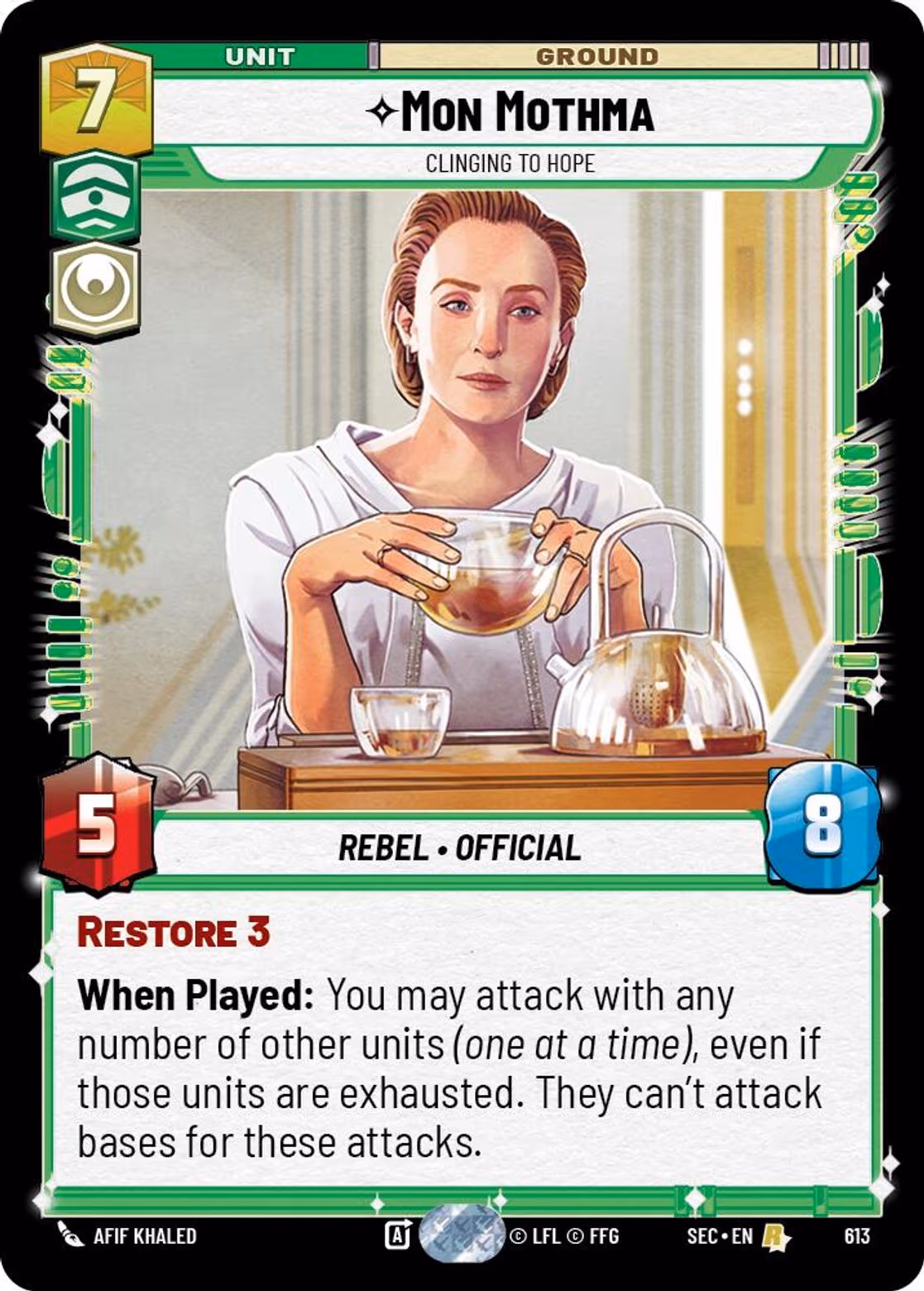Mon Mothma - Clinging to Hope SEC-613 Foil Star Wars Unlimited card