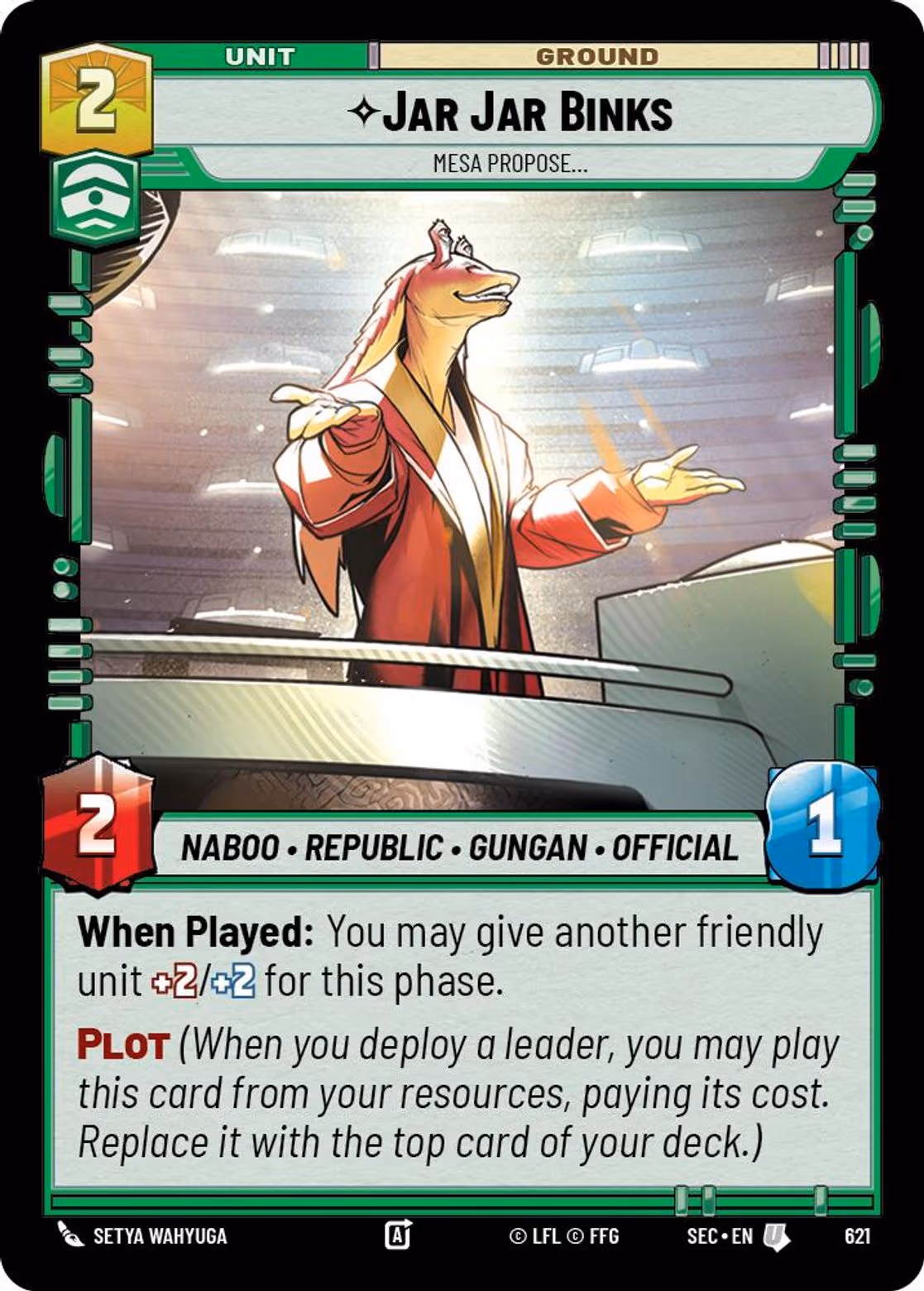 Jar Jar Binks - Mesa Propose SEC-621 Foil Star Wars Unlimited card