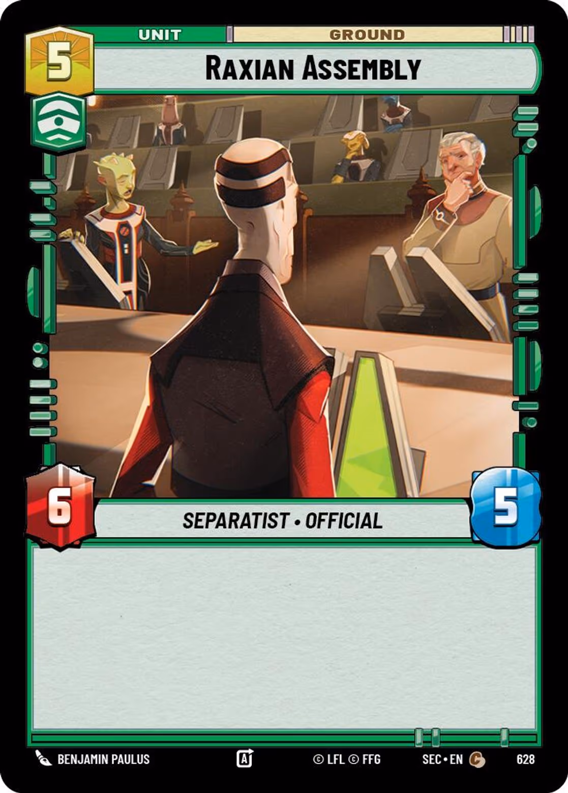 Raxian Assembly SEC-628 Foil Star Wars Unlimited card