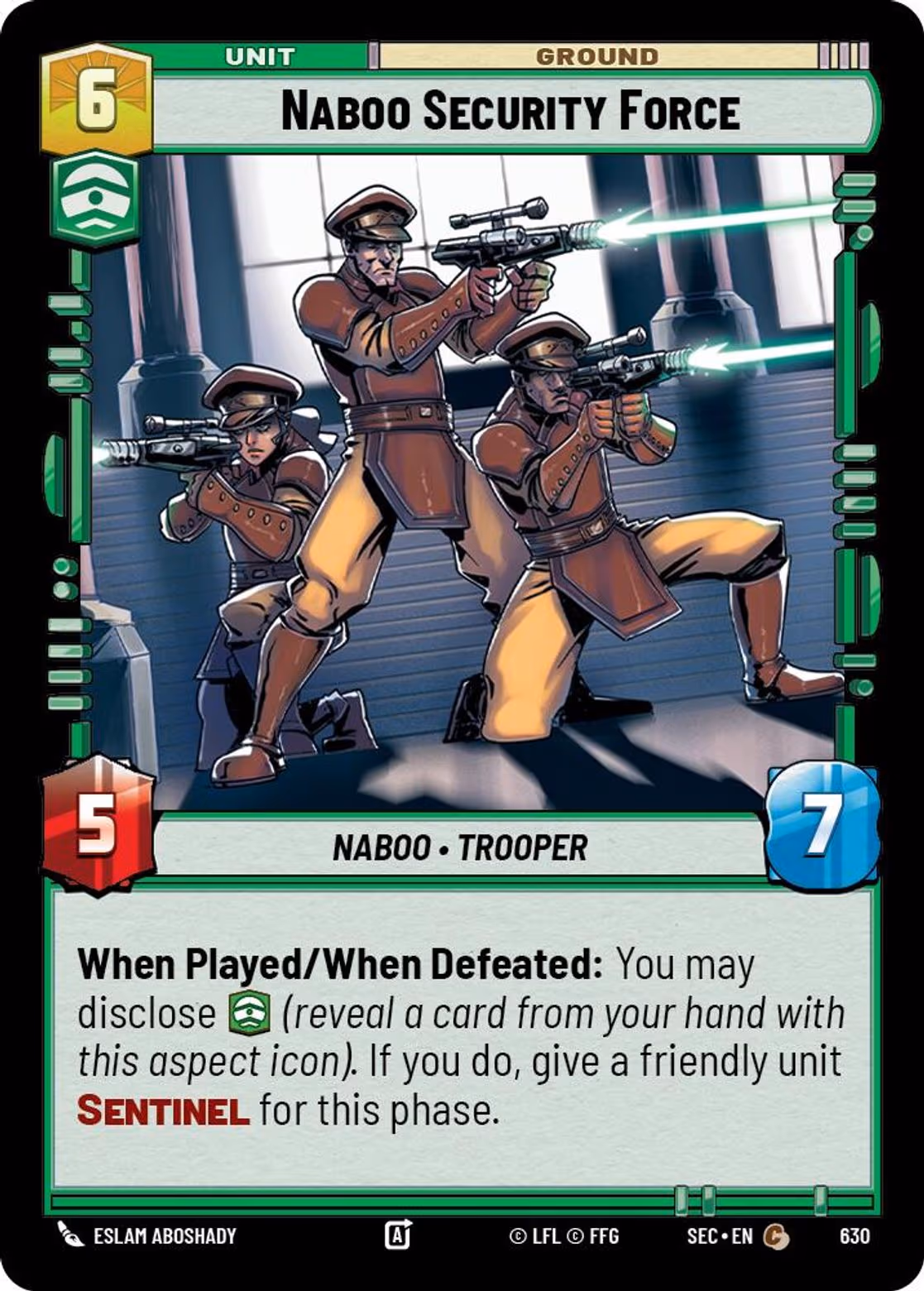 Naboo Security Force SEC-630 Foil Star Wars Unlimited card