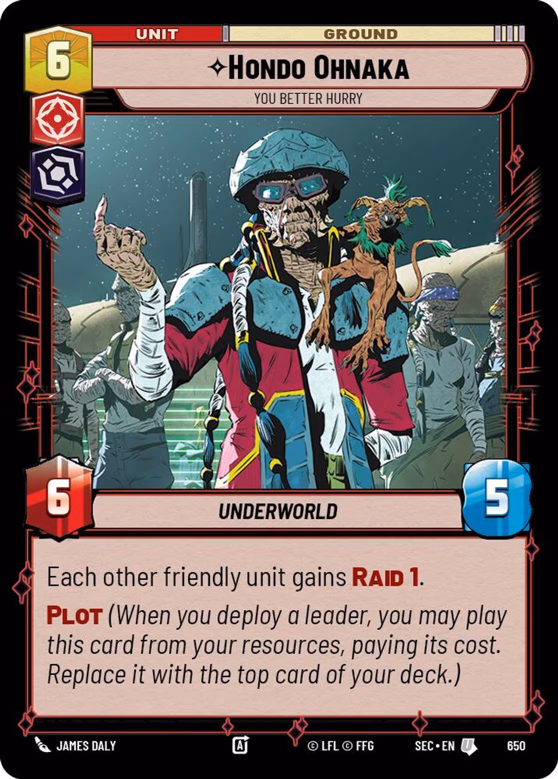 Hondo Ohnaka - You Better Hurry SEC-650 Foil Star Wars Unlimited card