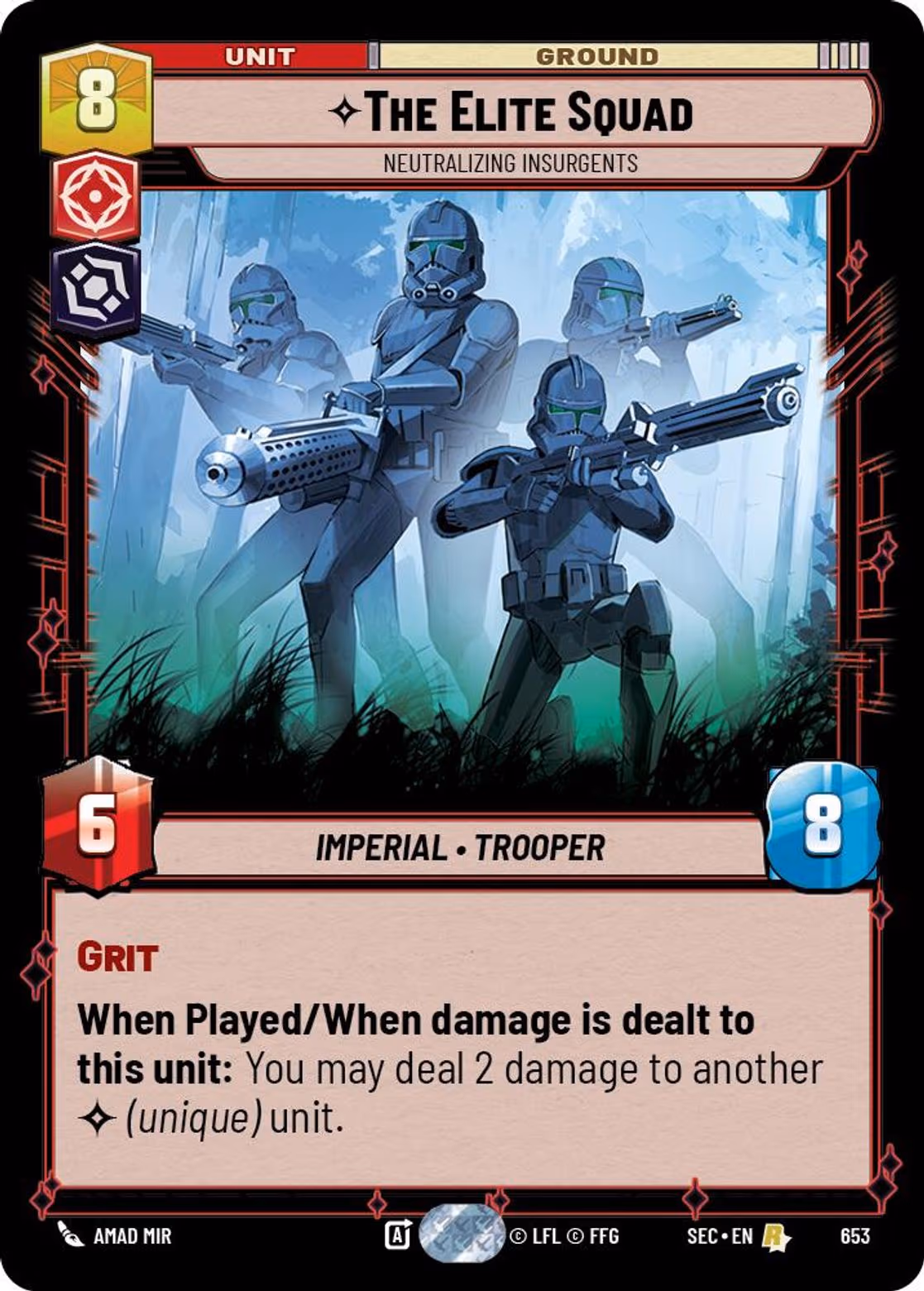 The Elite Squad - Neutralizing Insurgents SEC-653 Foil Star Wars Unlimited card