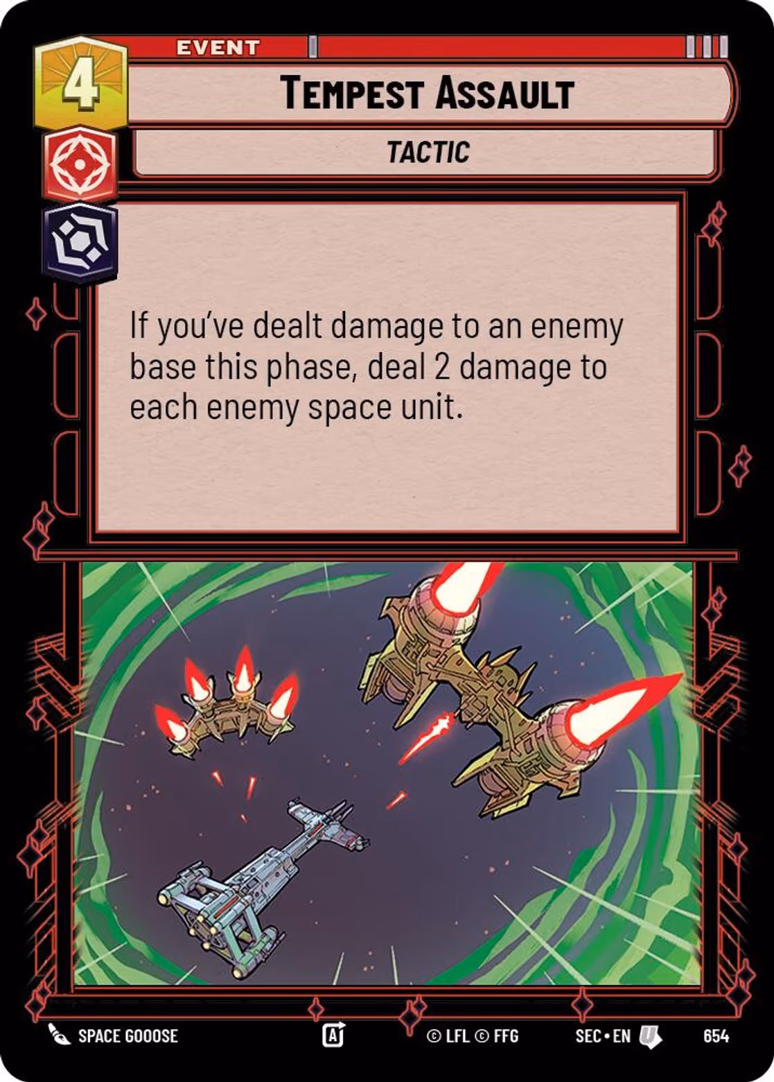Tempest Assault SEC-654 Foil Star Wars Unlimited card