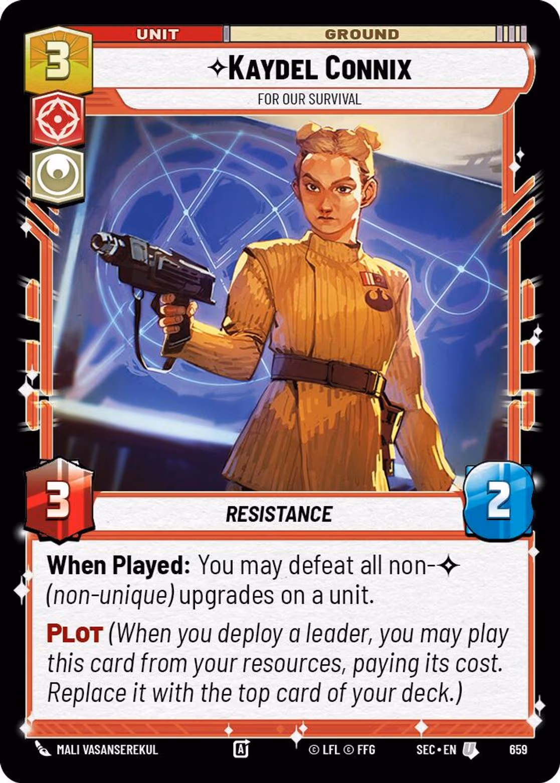 Kaydel Connix - For Our Survival SEC-659 Foil Star Wars Unlimited card