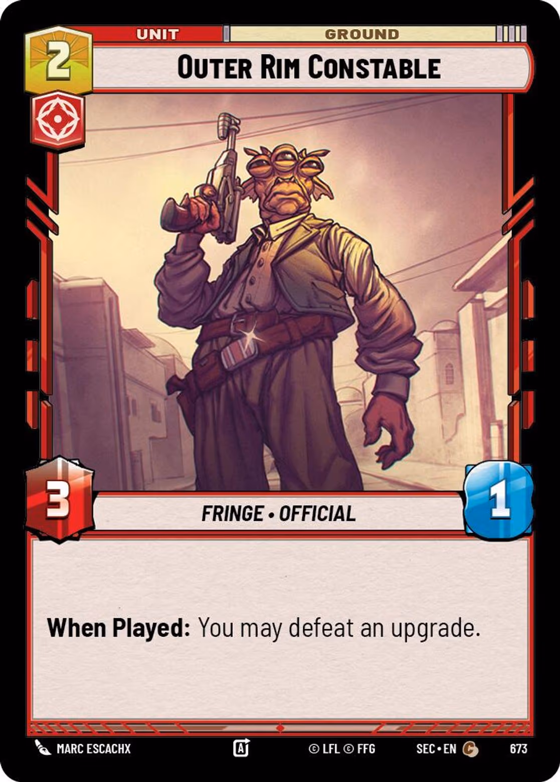 Outer Rim Constable SEC-673 Foil Star Wars Unlimited card