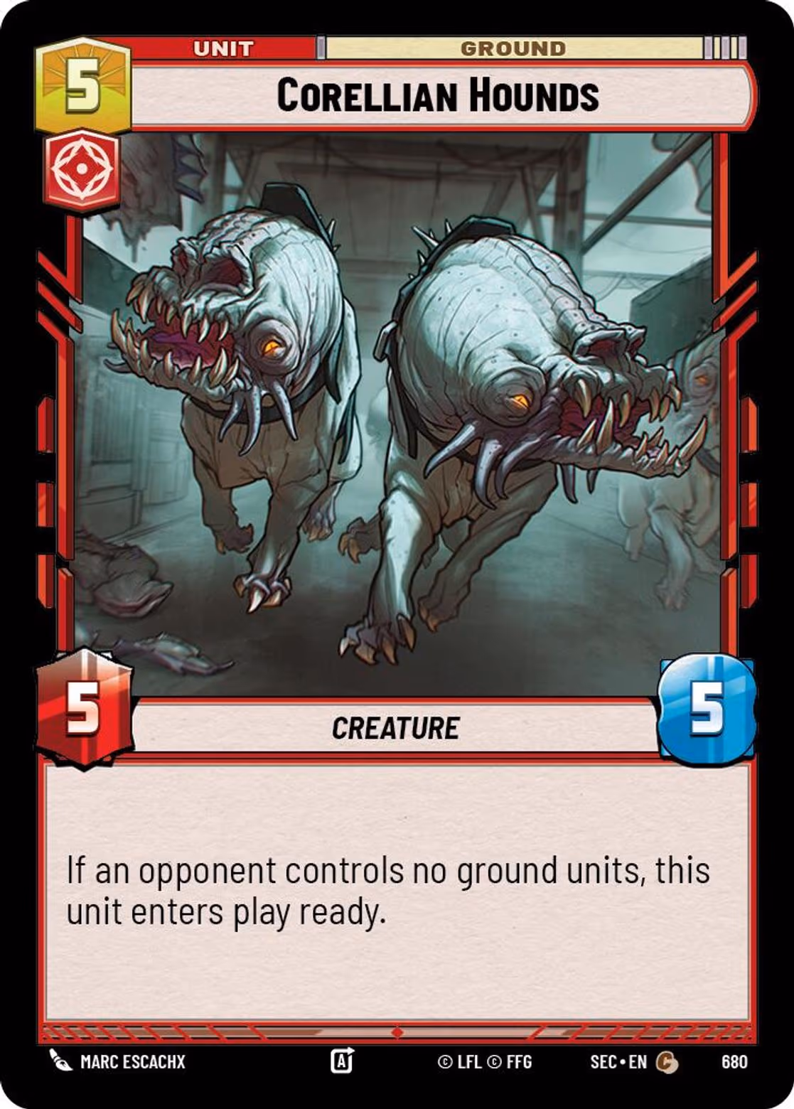 Corellian Hounds SEC-680 Foil Star Wars Unlimited card