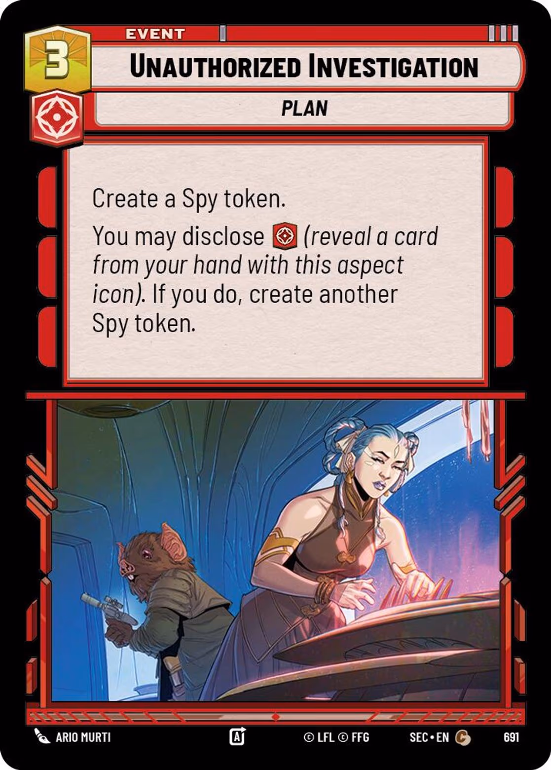 Unauthorized Investigation SEC-691 Foil Star Wars Unlimited card