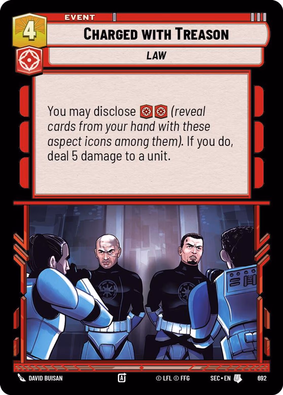 Charged with Treason SEC-692 Foil Star Wars Unlimited card