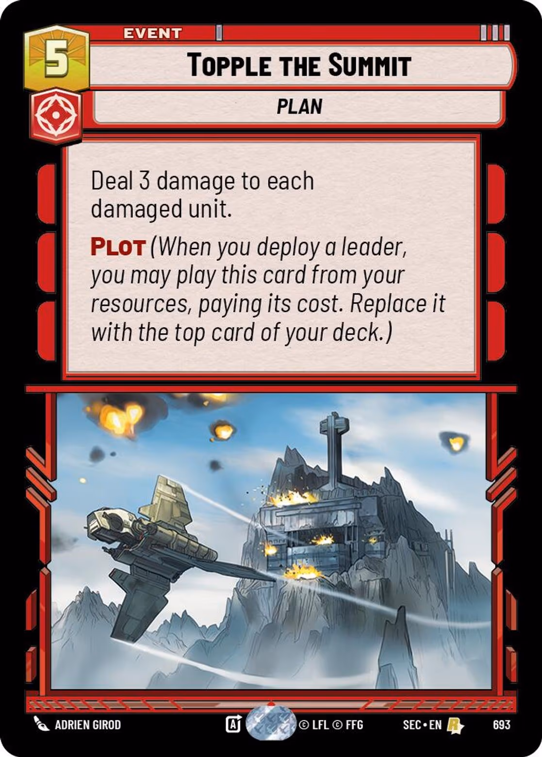 Topple the Summit SEC-693 Foil Star Wars Unlimited card