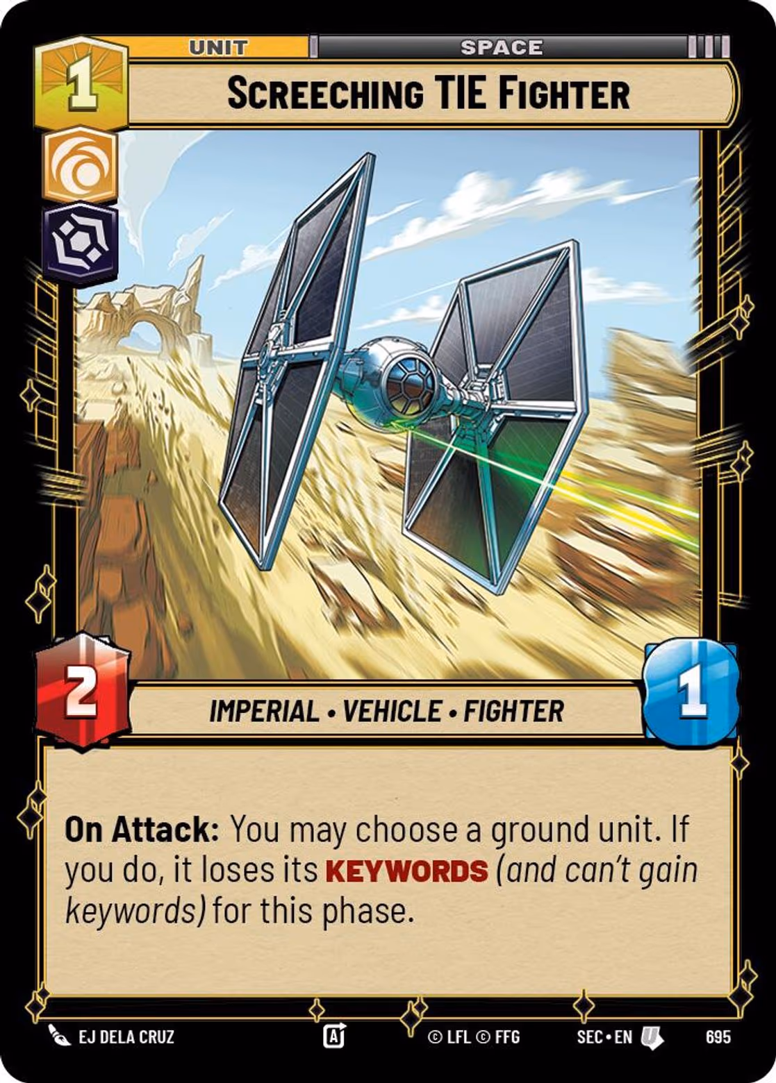 Screeching TIE Fighter SEC-695 Foil Star Wars Unlimited card