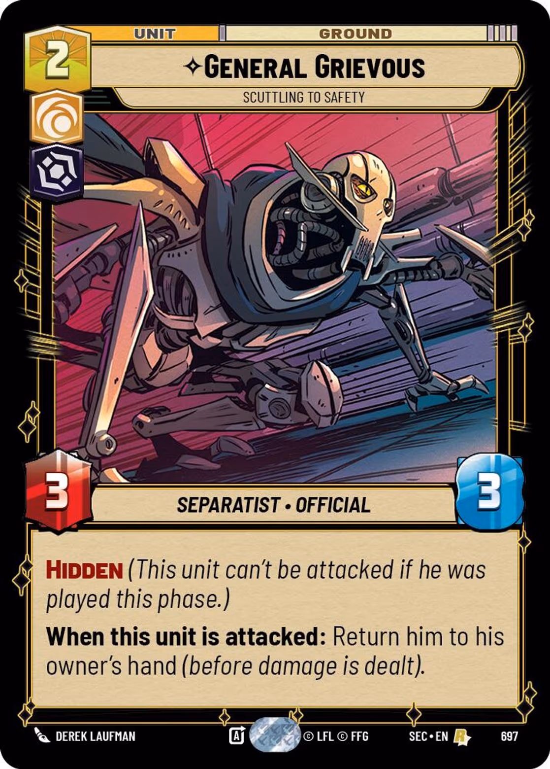 General Grievous - Scuttling to Safety SEC-697 Foil Star Wars Unlimited card