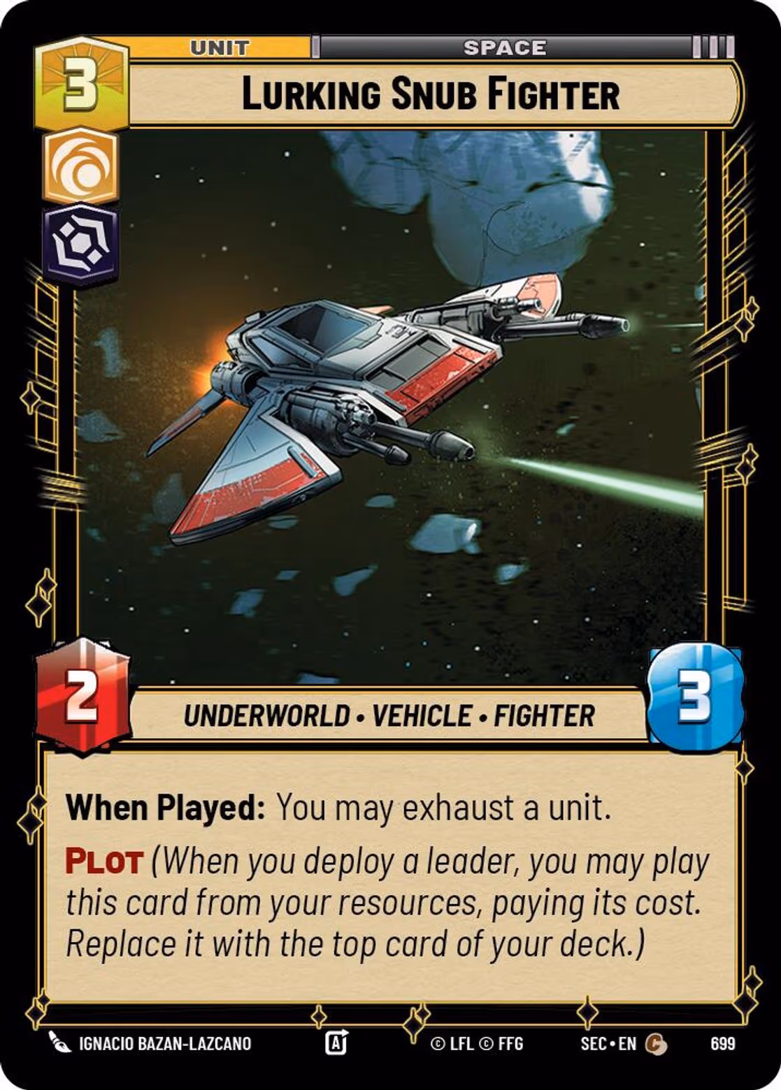 Lurking Snub Fighter SEC-699 Foil Star Wars Unlimited card