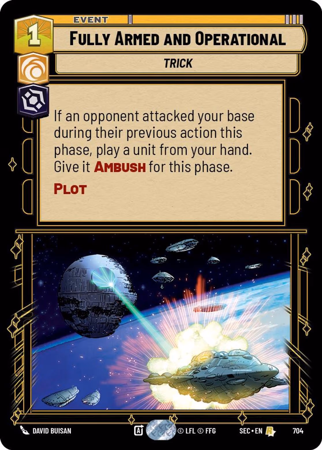 Fully Armed and Operational SEC-704 Foil Star Wars Unlimited card