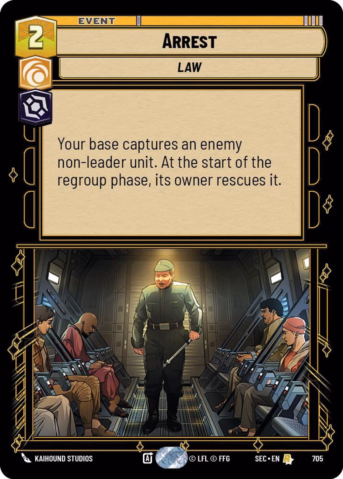 Arrest SEC-705 Foil Star Wars Unlimited card