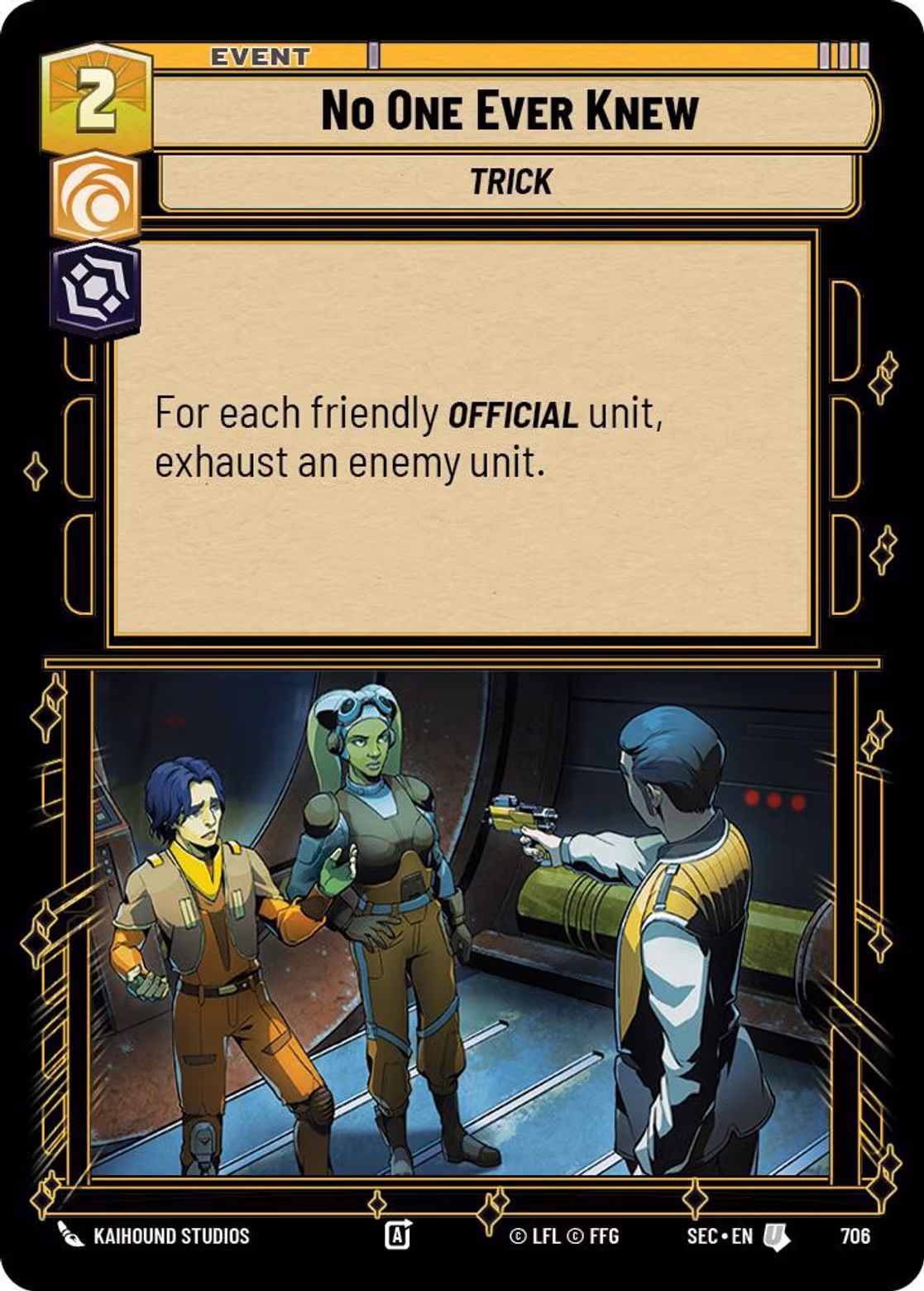 No One Ever Knew SEC-706 Foil Star Wars Unlimited card
