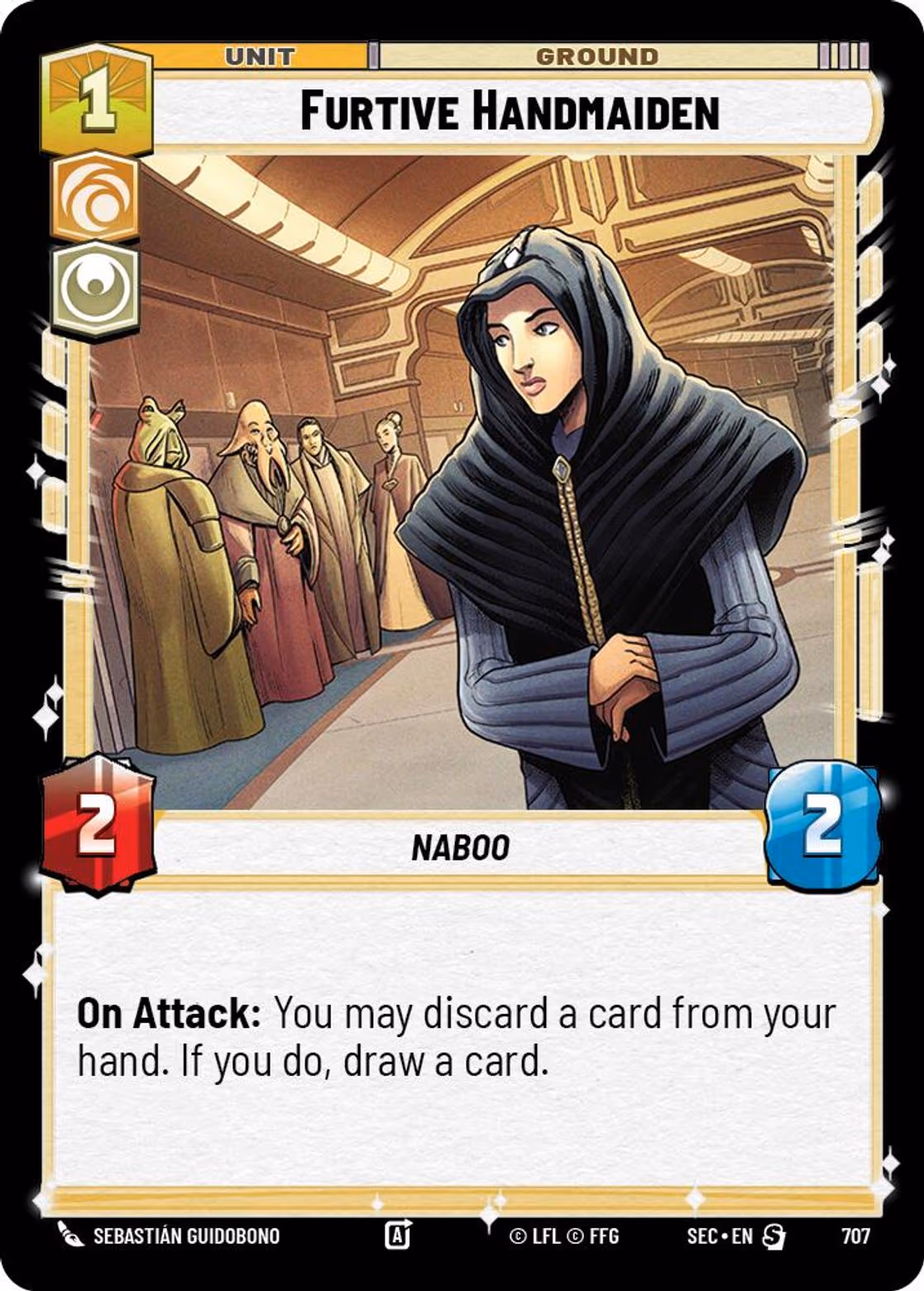 Furtive Handmaiden SEC-707 Foil Star Wars Unlimited card