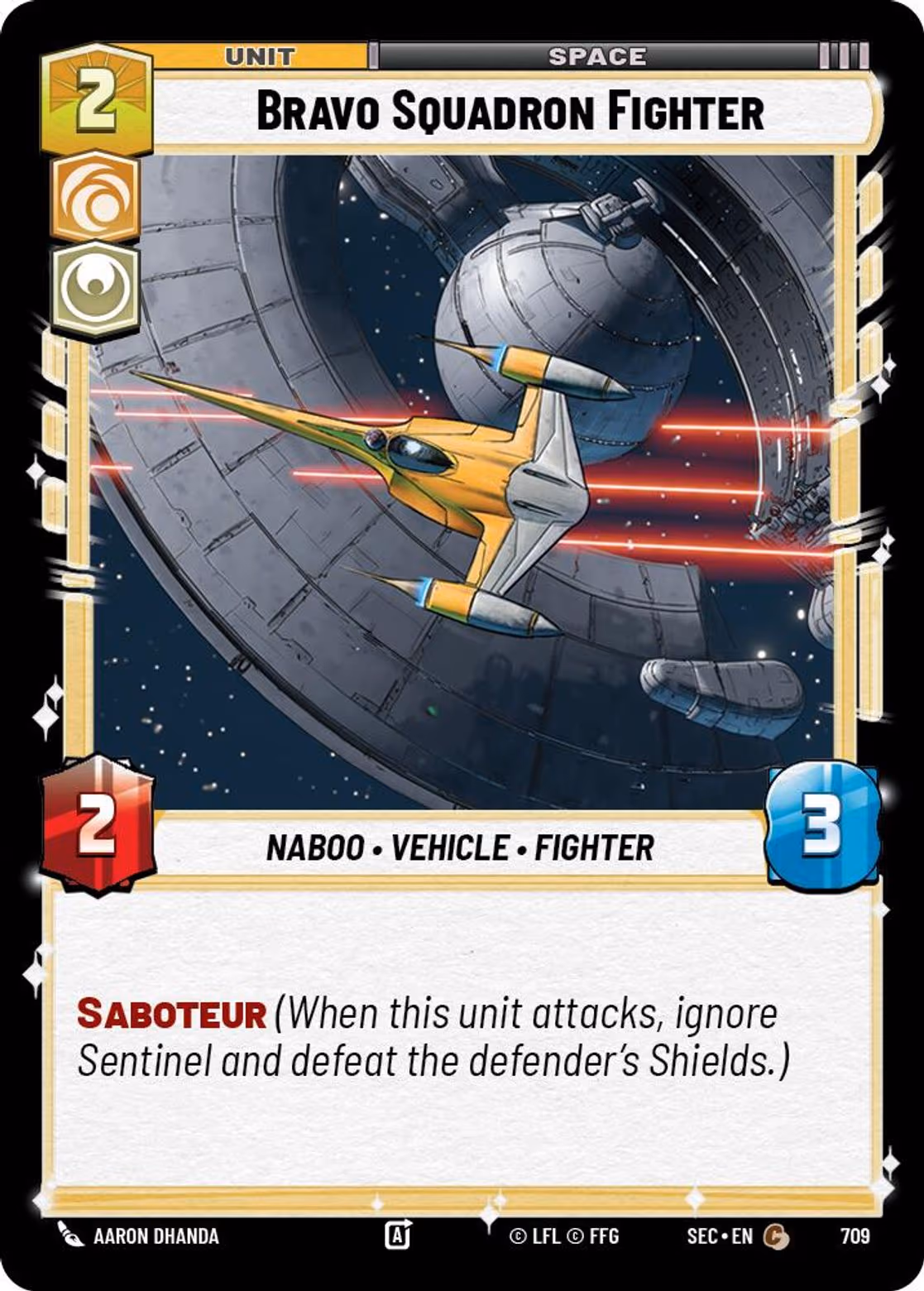 Bravo Squadron Fighter SEC-709 Foil Star Wars Unlimited card