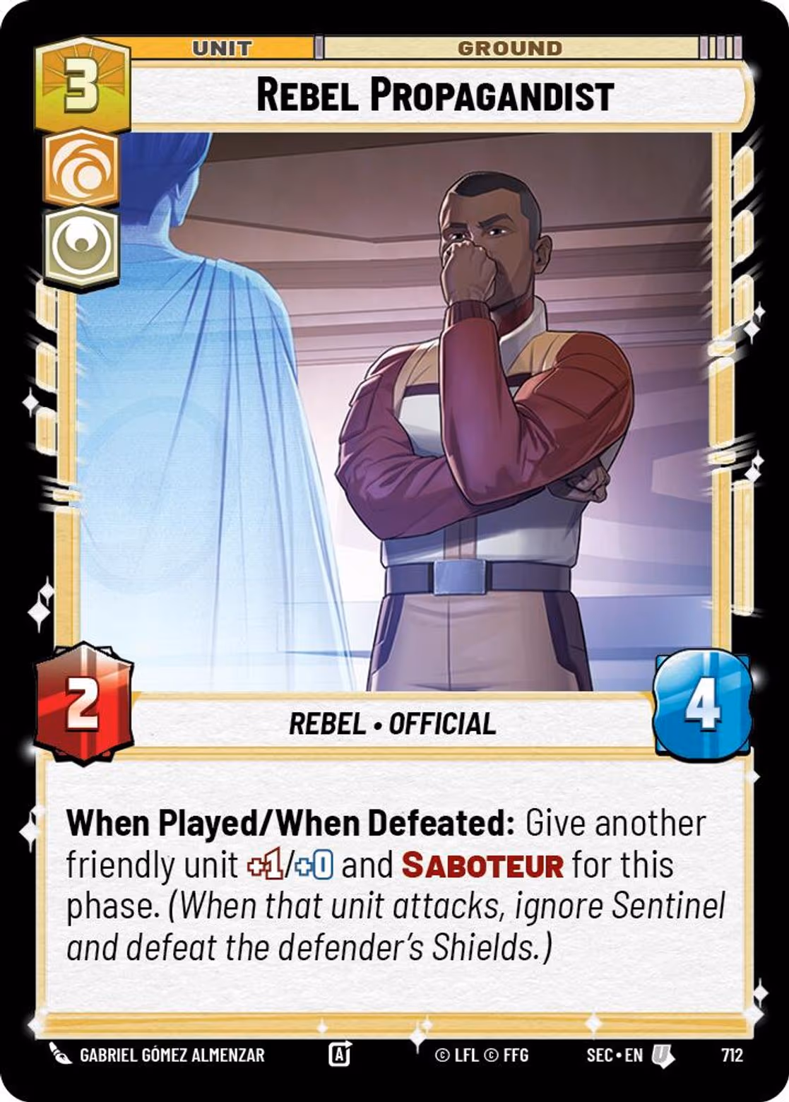 Rebel Propagandist SEC-712 Foil Star Wars Unlimited card
