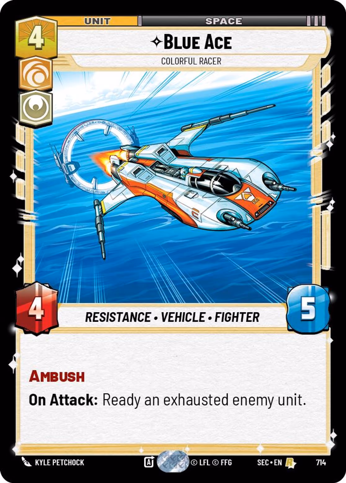 Blue Ace - Colorful Racer SEC-714 Foil Star Wars Unlimited card