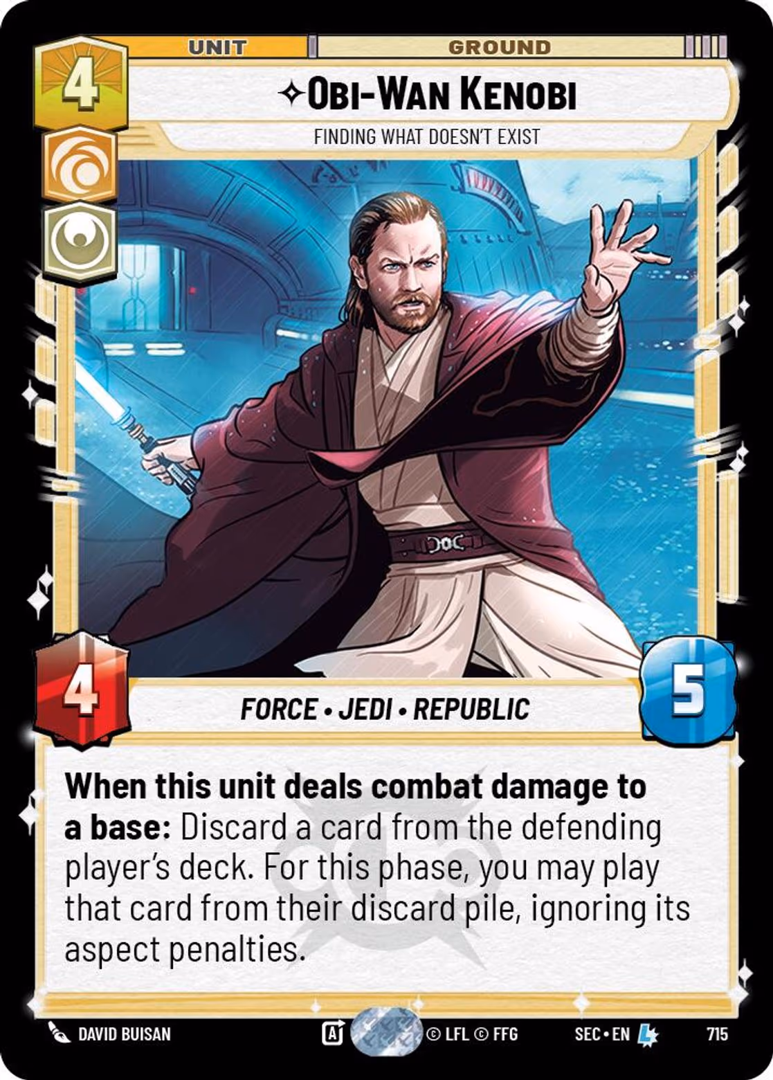 Obi-Wan Kenobi - Finding What Doesn't Exist SEC-715 Foil Star Wars Unlimited card