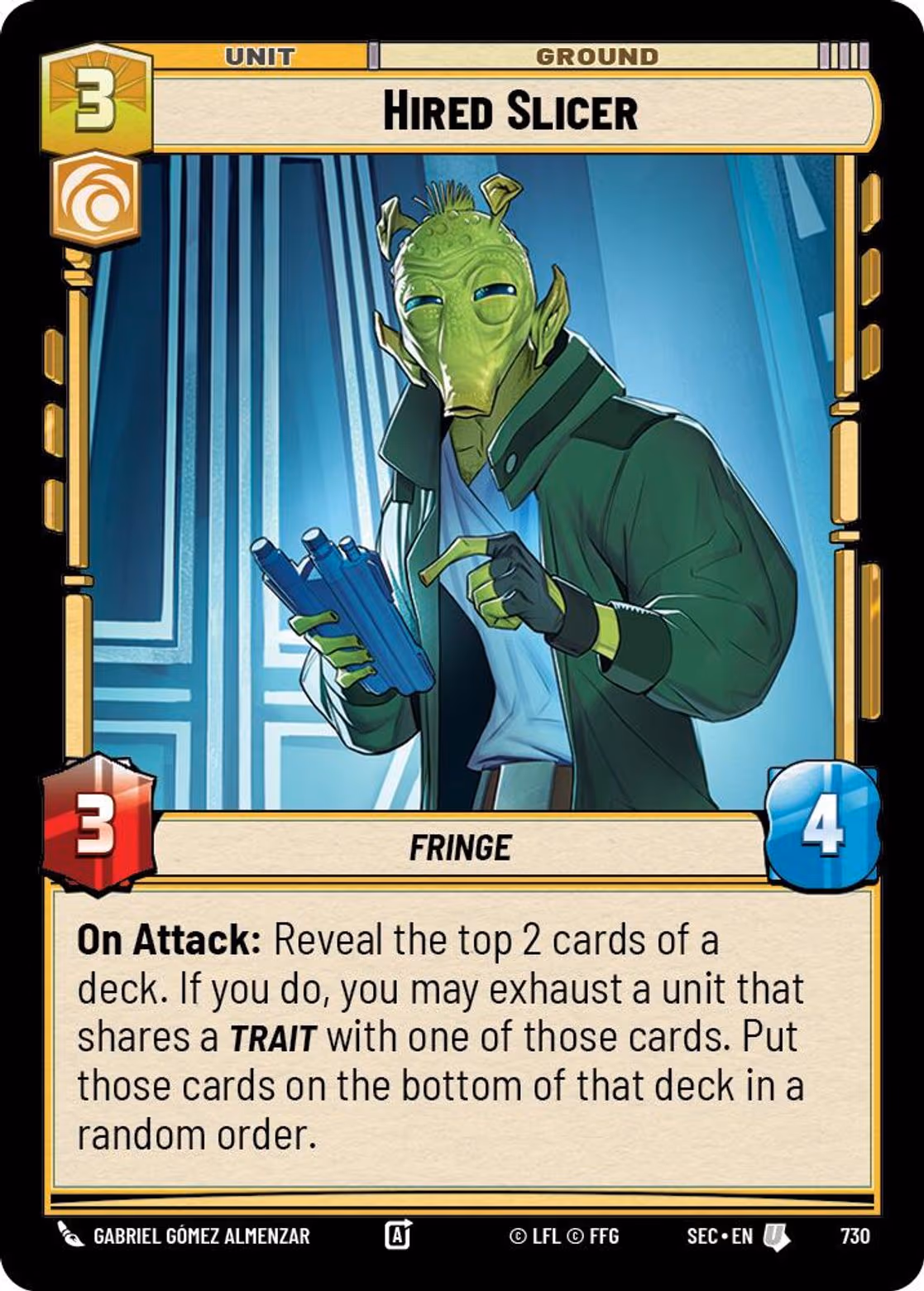 Hired Splicer SEC-730 Foil Star Wars Unlimited card