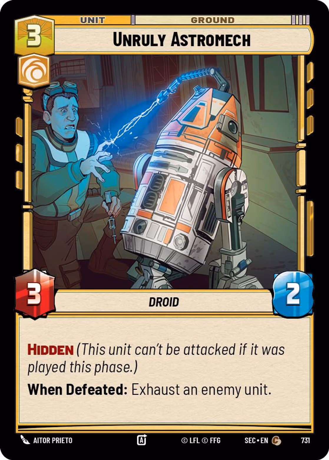 Unruly Astromech SEC-731 Foil Star Wars Unlimited card