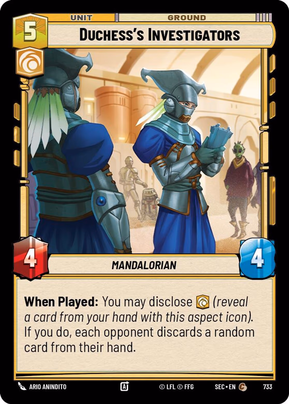 Duchess's Investigators SEC-733 Foil Star Wars Unlimited card