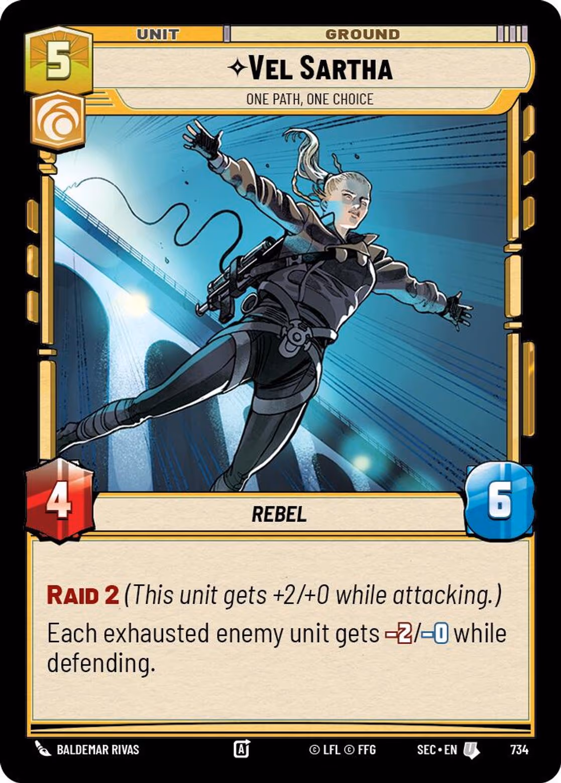Vel Sartha - One Path, One Choice SEC-734 Foil Star Wars Unlimited card