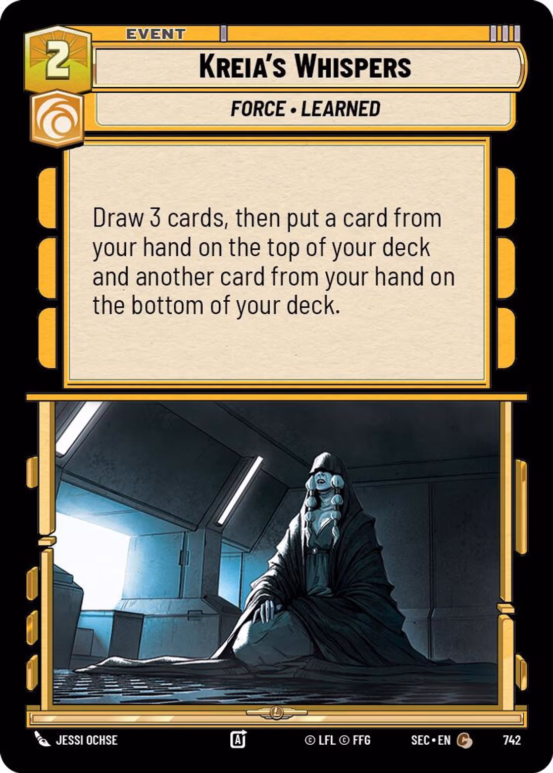 Kreia's Whispers SEC-742 Foil Star Wars Unlimited card
