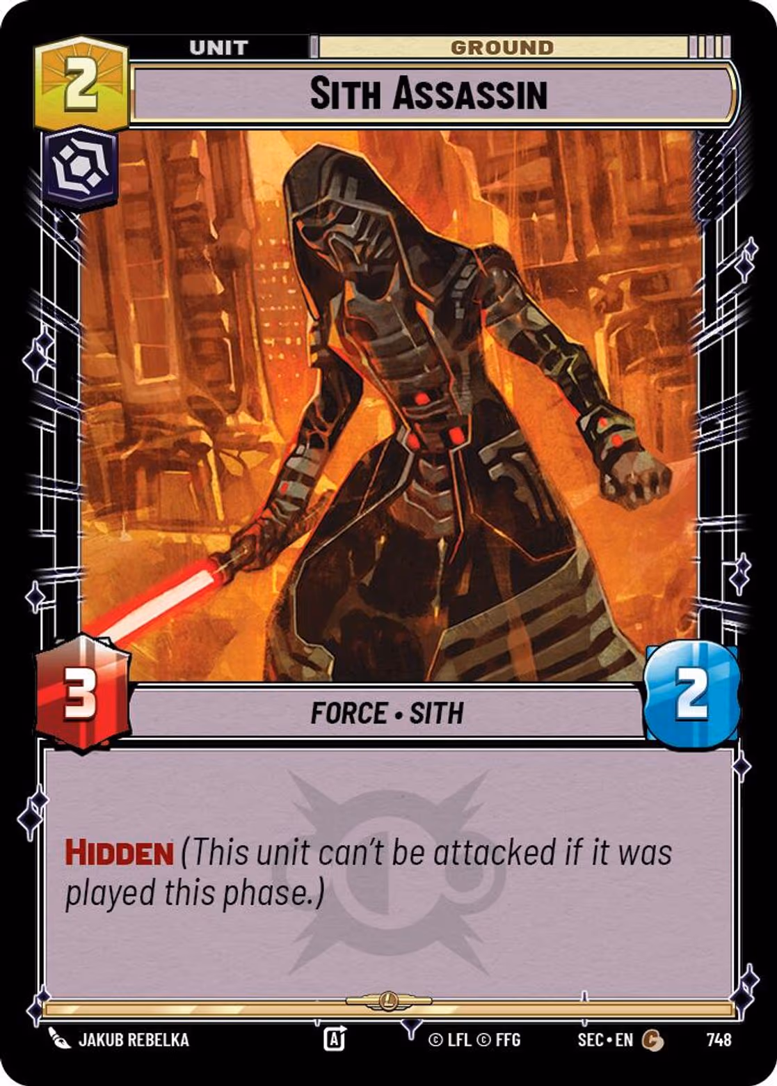 Sith Assassin SEC-748 Foil Star Wars Unlimited card