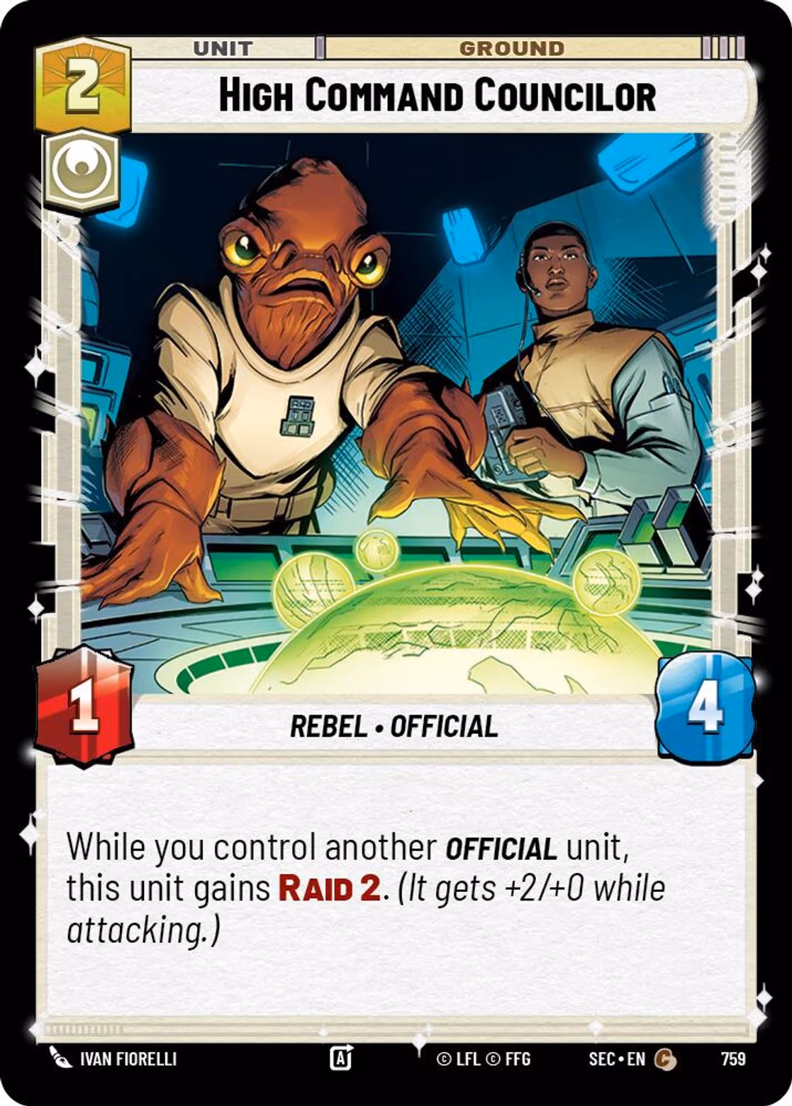High Command Councilor SEC-759 Foil Star Wars Unlimited card
