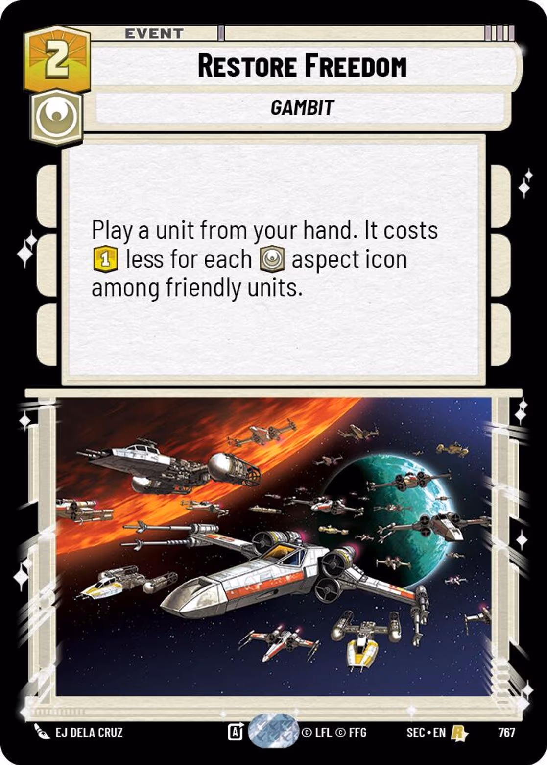 Restore Freedom SEC-767 Foil Star Wars Unlimited card