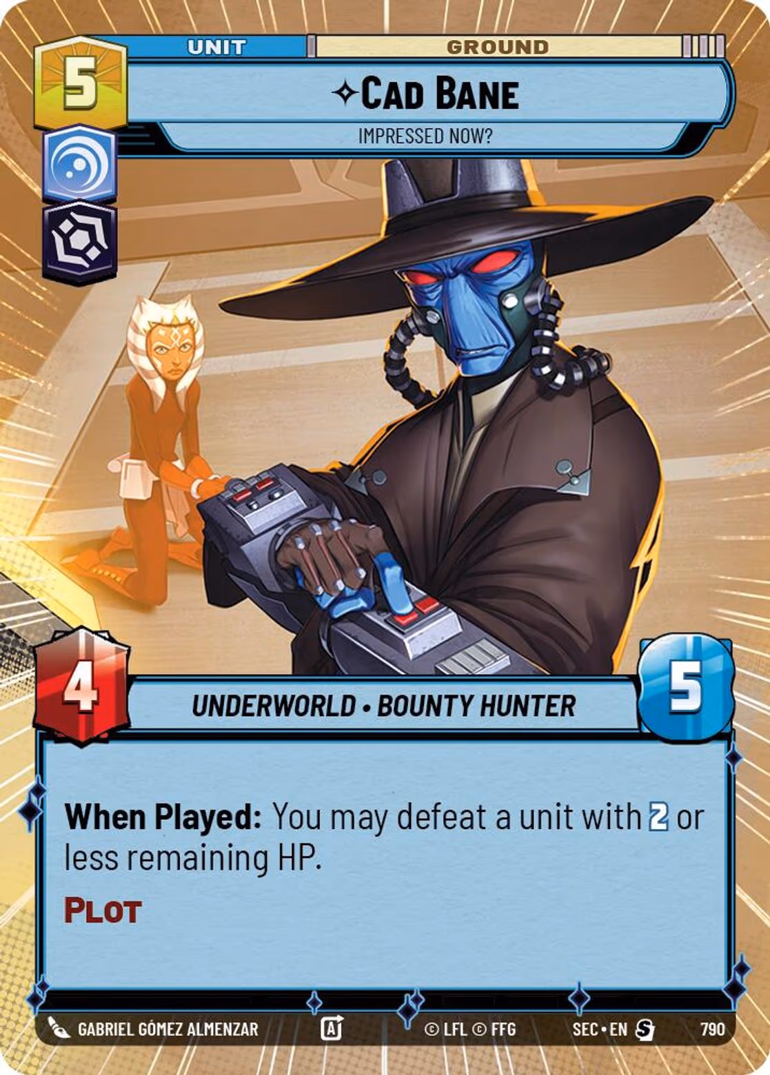 Cad Bane - Impressed Now? SEC-790 Hyperspace Foil Star Wars Unlimited card